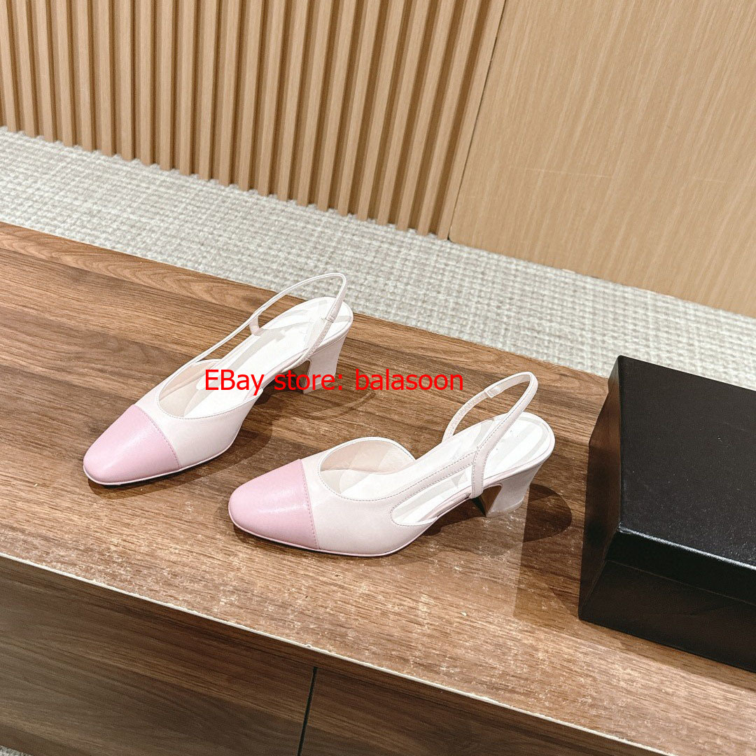 half-Baotou strap sandals high-heeled Mary Jane color matching thick heel sandal