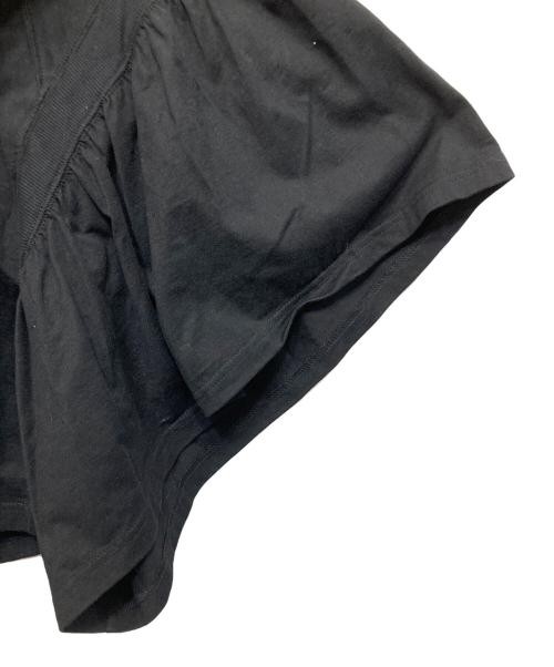 COGTHEBIGSMOKE Black Cotton Gathers Slv Top, Relaxed Fit, Japanese Made