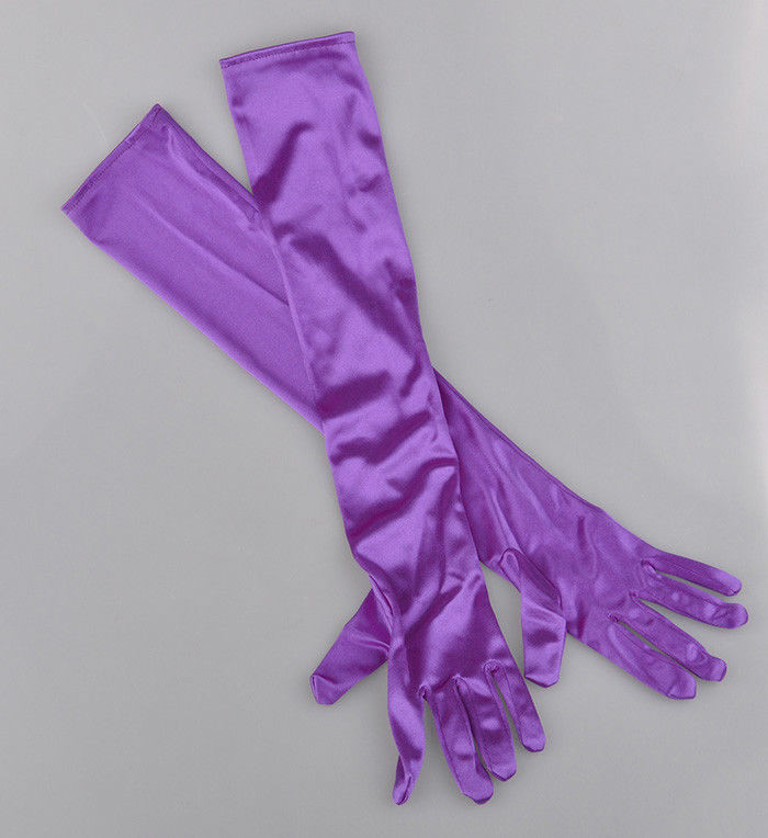Stretchy Long Opera Gloves Party Satin Gloves Adult Size Elbow Length Wedding US