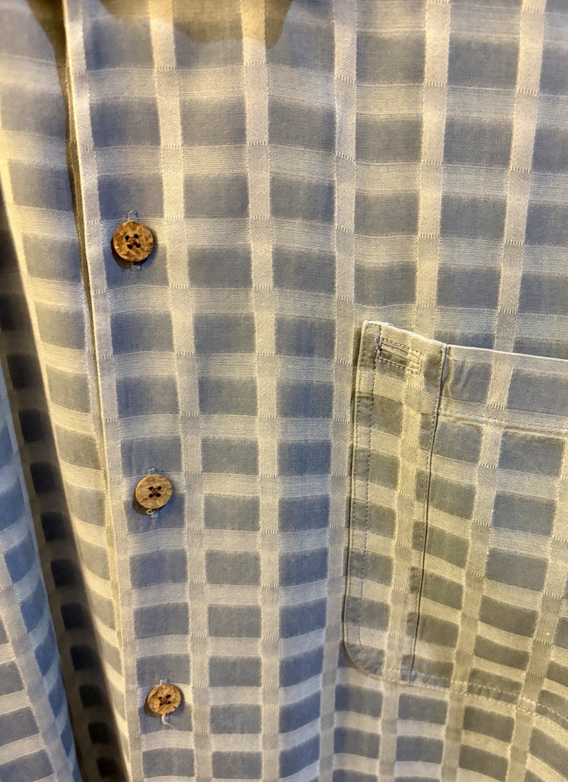 Tommy Bahama Mens XXL Blue/White Checkered Camp 100% Silk Shirt Button Down