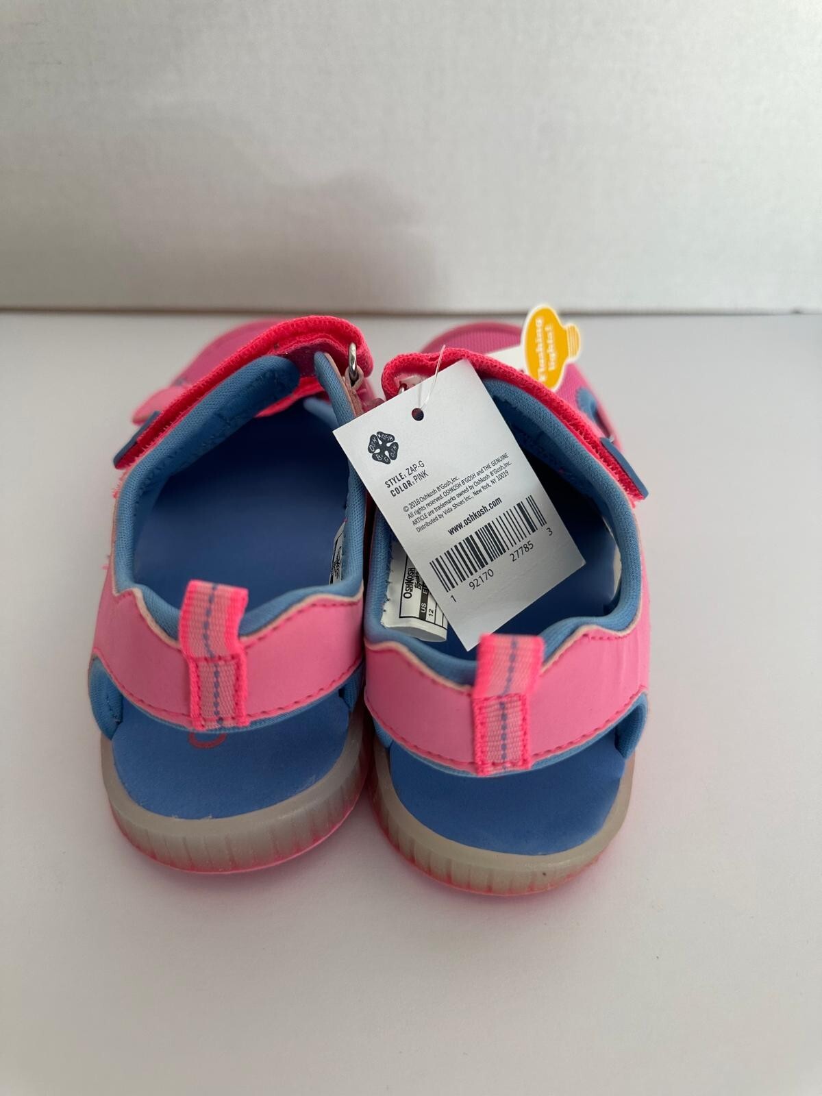 OshKosh B’Gosh Zap-G Toddler Girls Size 12 Pink/Blue Fisherman Sandals