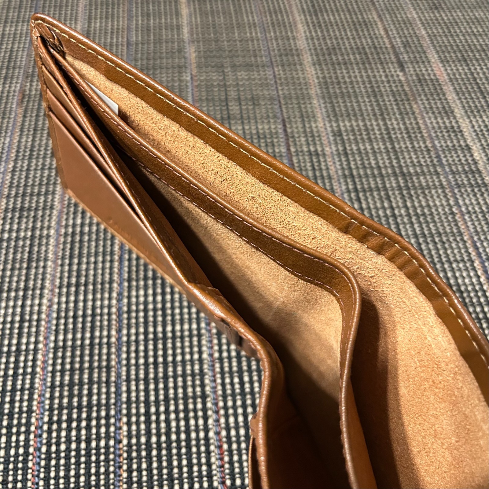 Genuine Brown Leather American Standard Credit Card Holder Case BiFold Wallet