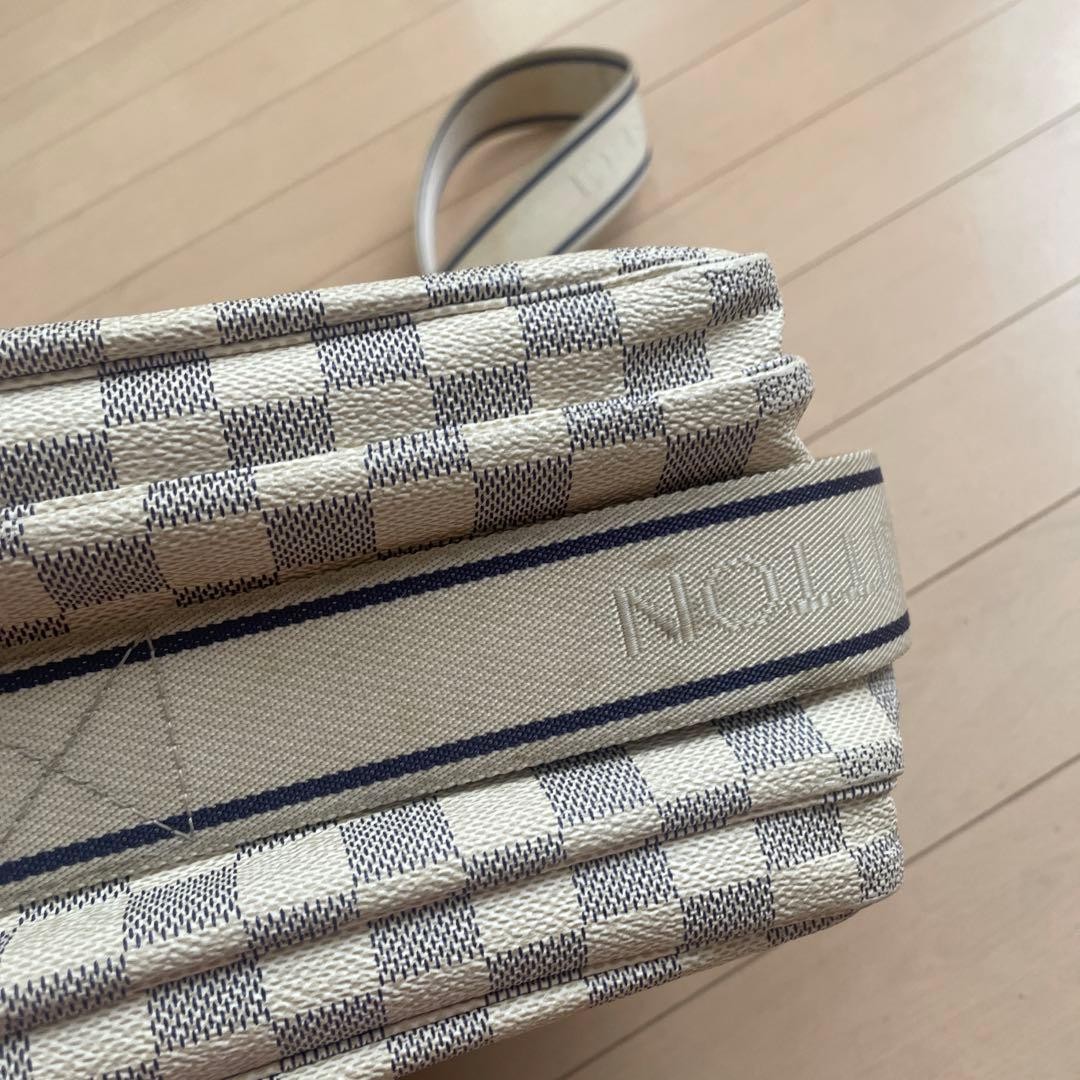 Auth LOUIS VUITTON Damier Azur Naviglio Shoulder Bag Used