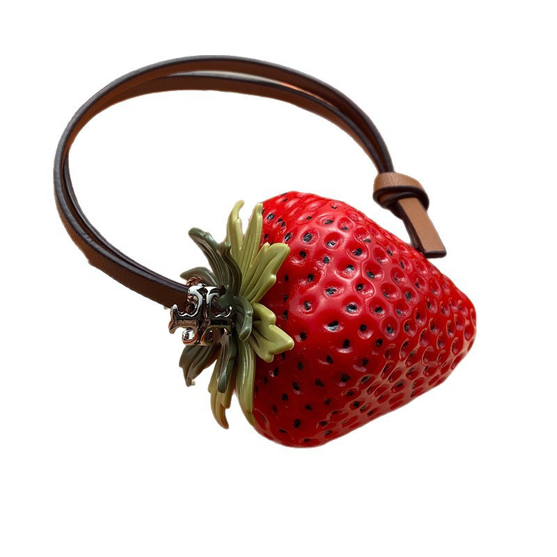 Cute Strawberry Keychain Fruit Pendant Bag Charm Purse Accessory Key Ring Gift