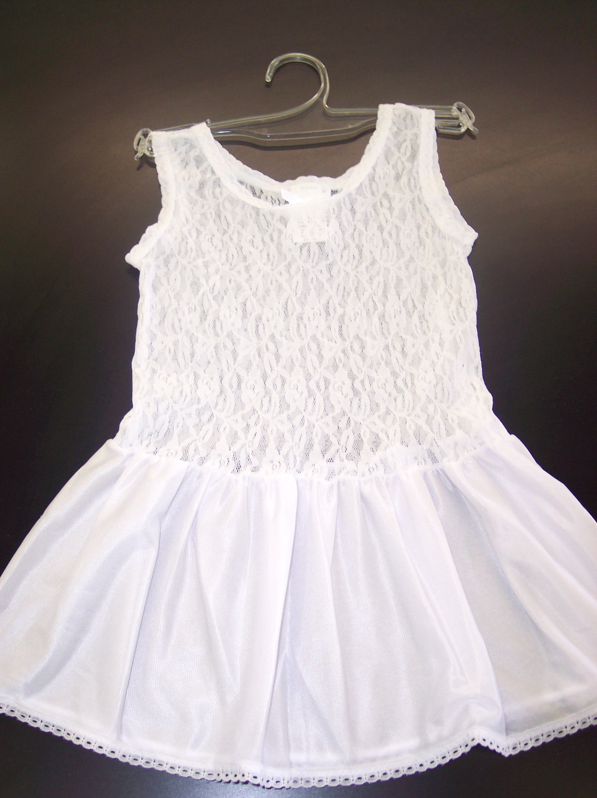 Girls JC Collection White Nylon Stretch Lace Slip Sizes 2T – 16