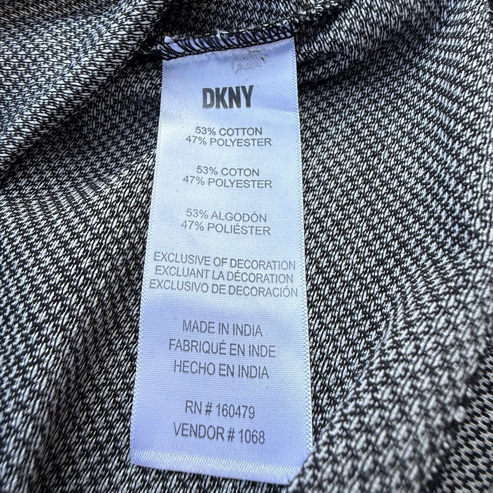 DKNY Men’s Polo Shirt L Black/White Geometric Knit 1/4 Zip Short Sleeve