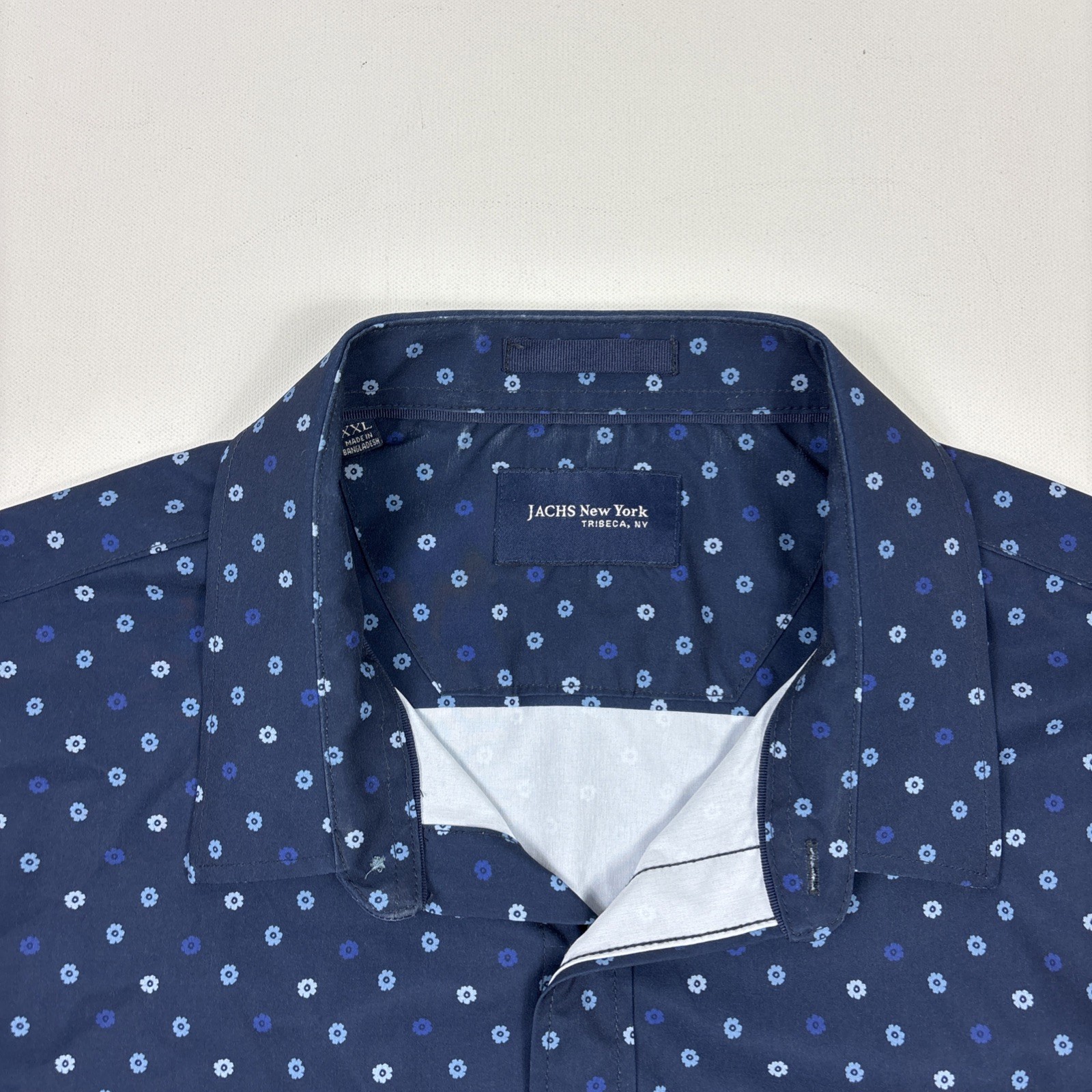 Jachs New York Men’s Performance Woven Button Shirt Blue Floral XXL