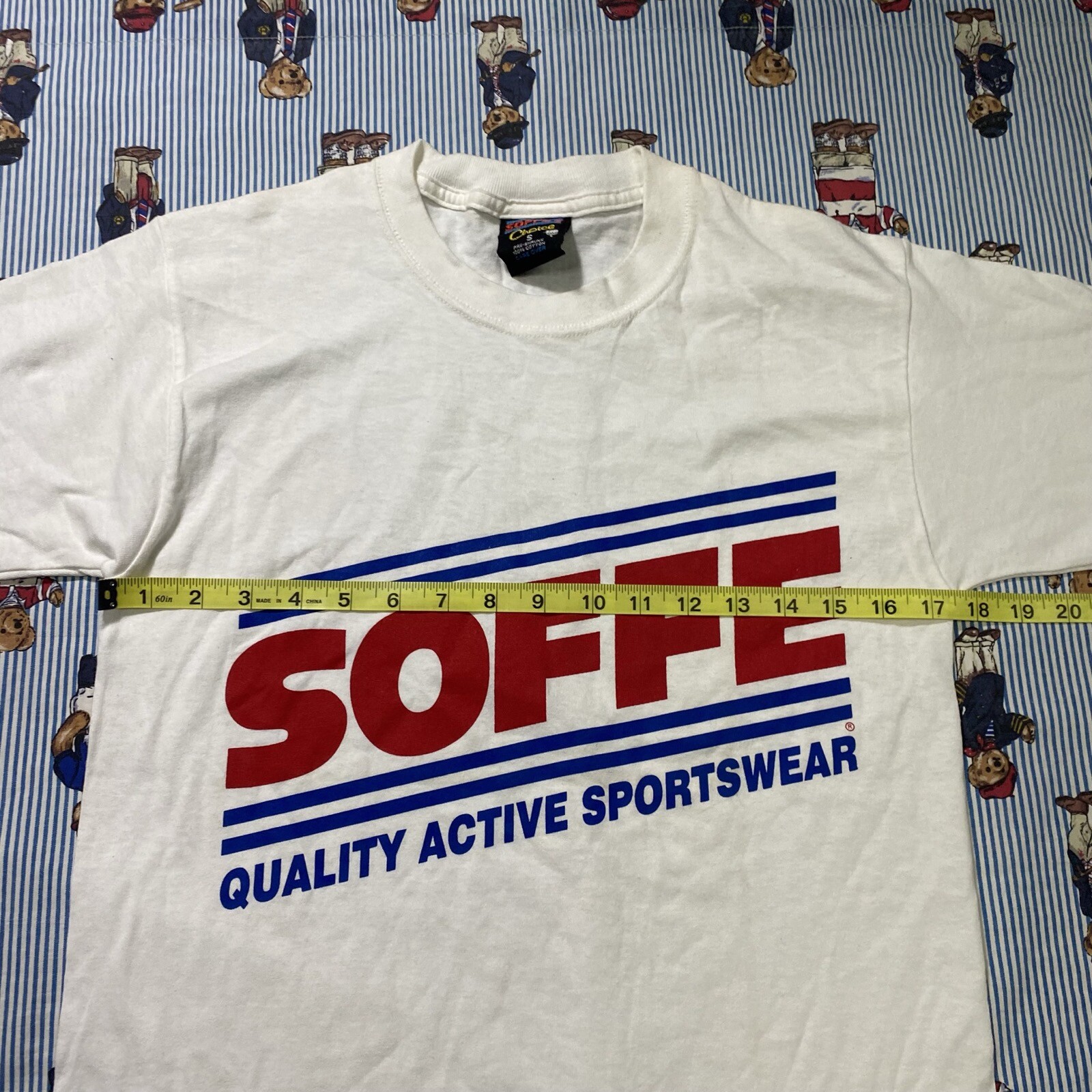 Vintage Soffe Choice Sportswear Graphic T shirt Adult SMALL White cotton USA