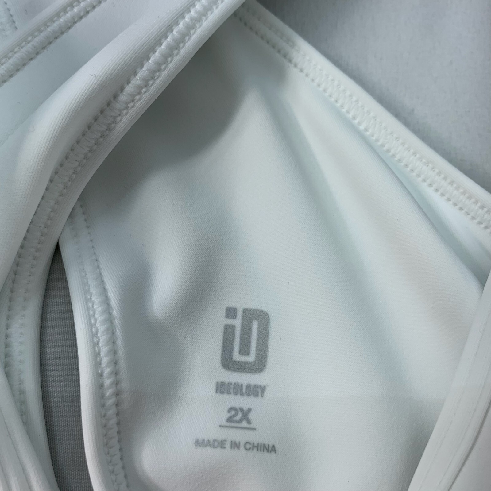 Ideology Sports Bra Womens Plus Size 2X White Sleeveless Stretch New