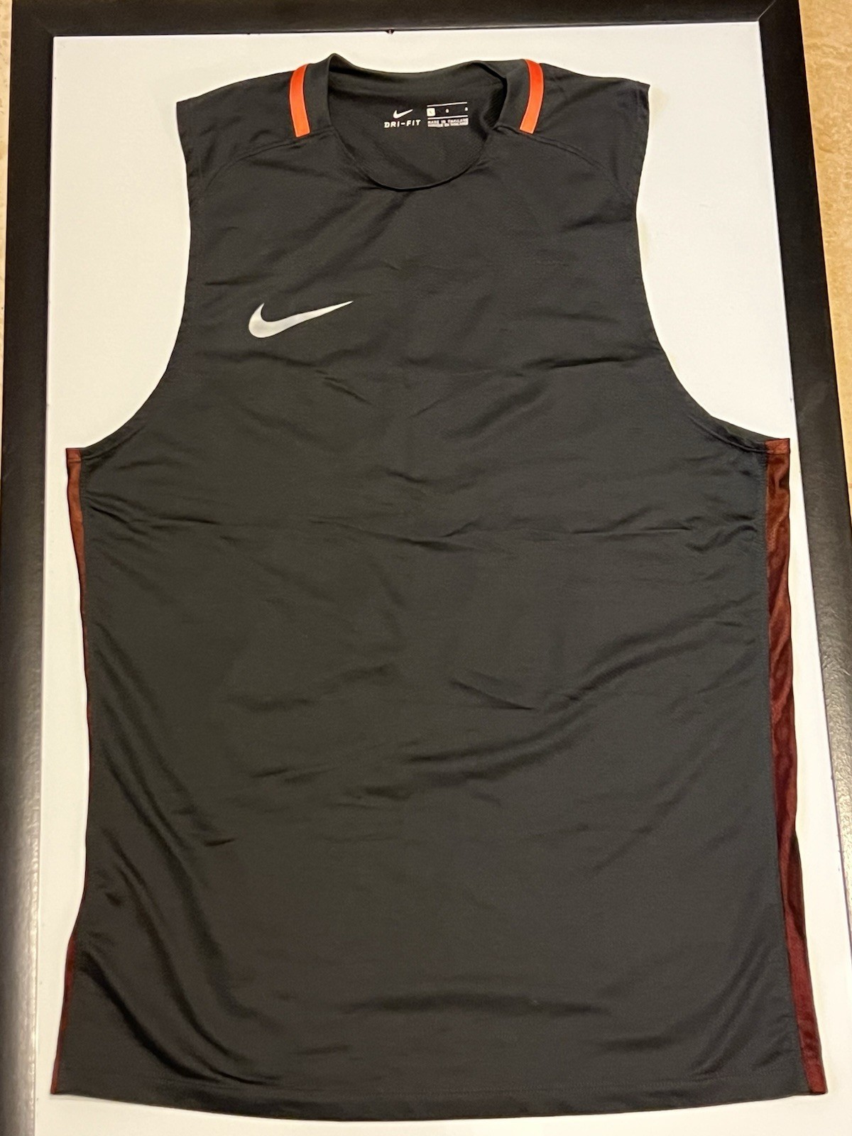Nike Dri-Fit Tank Charcoal Grey Orange Mens size L