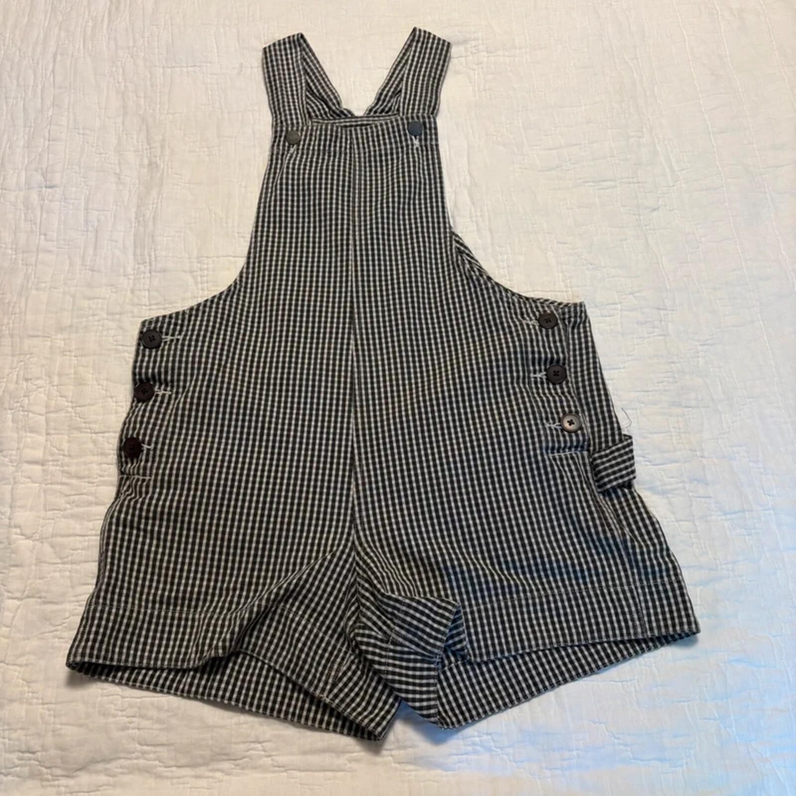 Vintage Esprit Gingham Shortalls/Overalls Size Medium