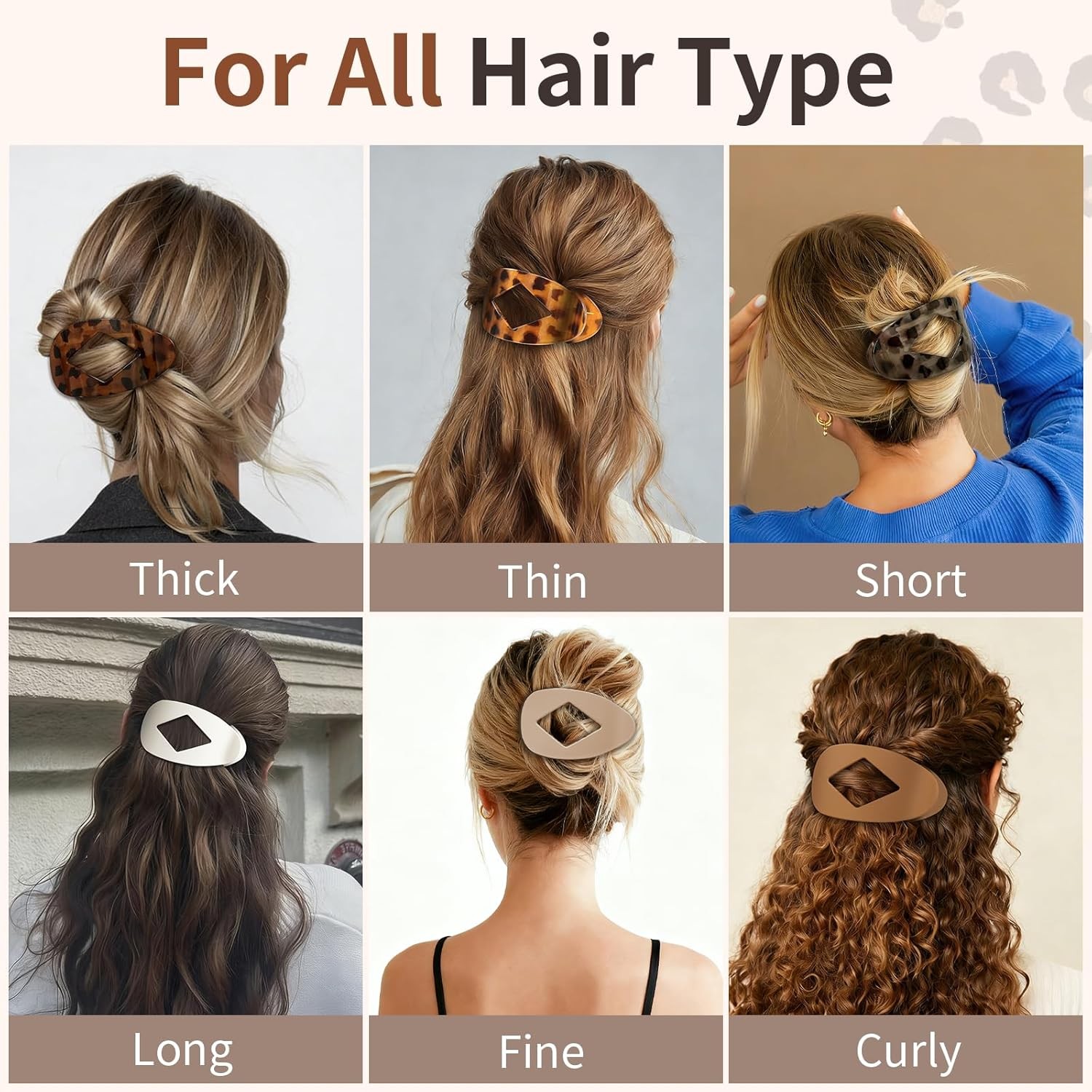 10 PCS Flat Hair Clips for Women – Large Matte & Tortoise Hair Claw Clips