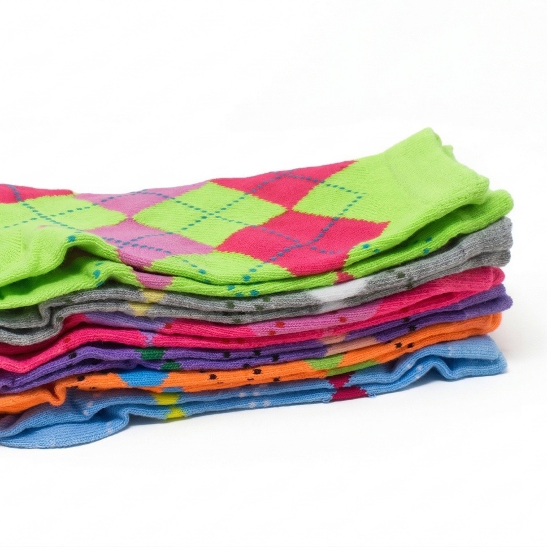 12 Pairs Lot For Womens Girl Cotton Casual Assorted Design Crew Socks Size 9-11