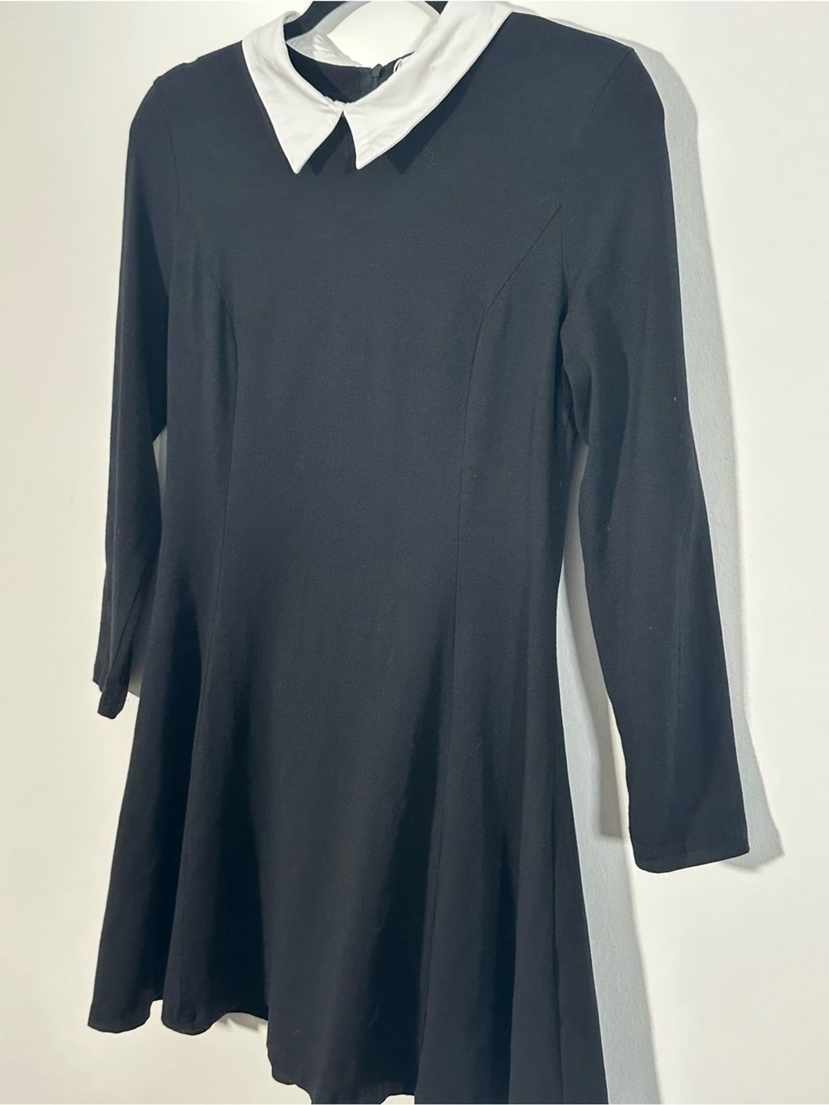 Black Peter Pan Collar Skater Fit and Flare M Wednesday Goth