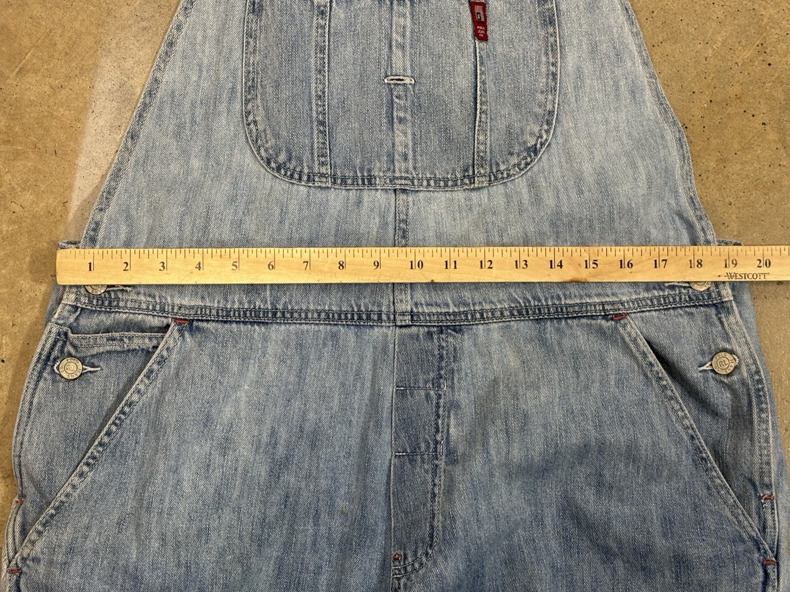 Vtg Y2K 90s Polo Jeans Co Ralph Lauren Denim Short Bibs Overalls XL Shortalls