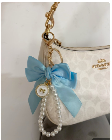 Blue Bow Keychain