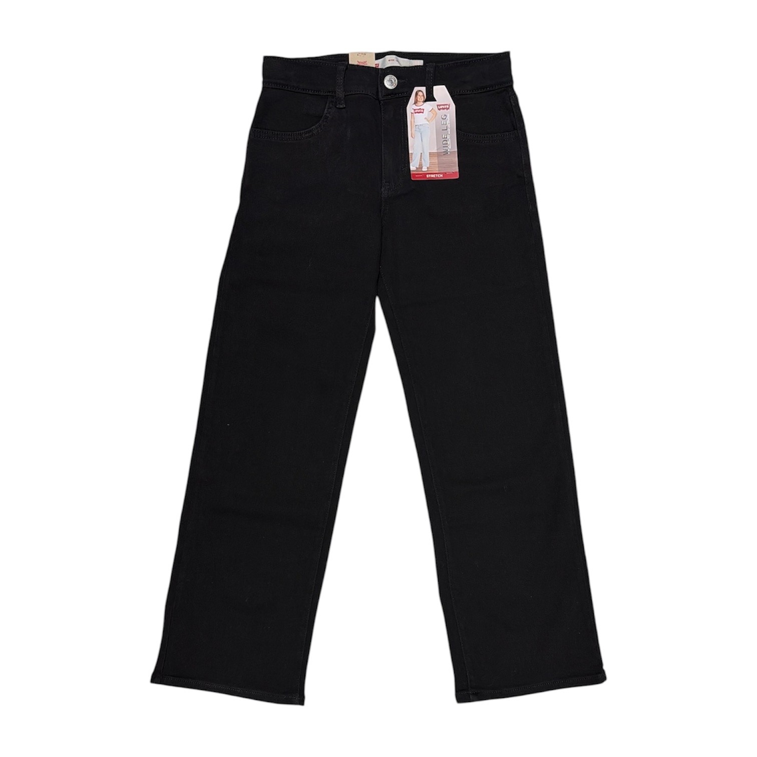 Levi’s Girls Relaxed Fit Adjustable Waistband Wide Leg Stretch Denim Jeans