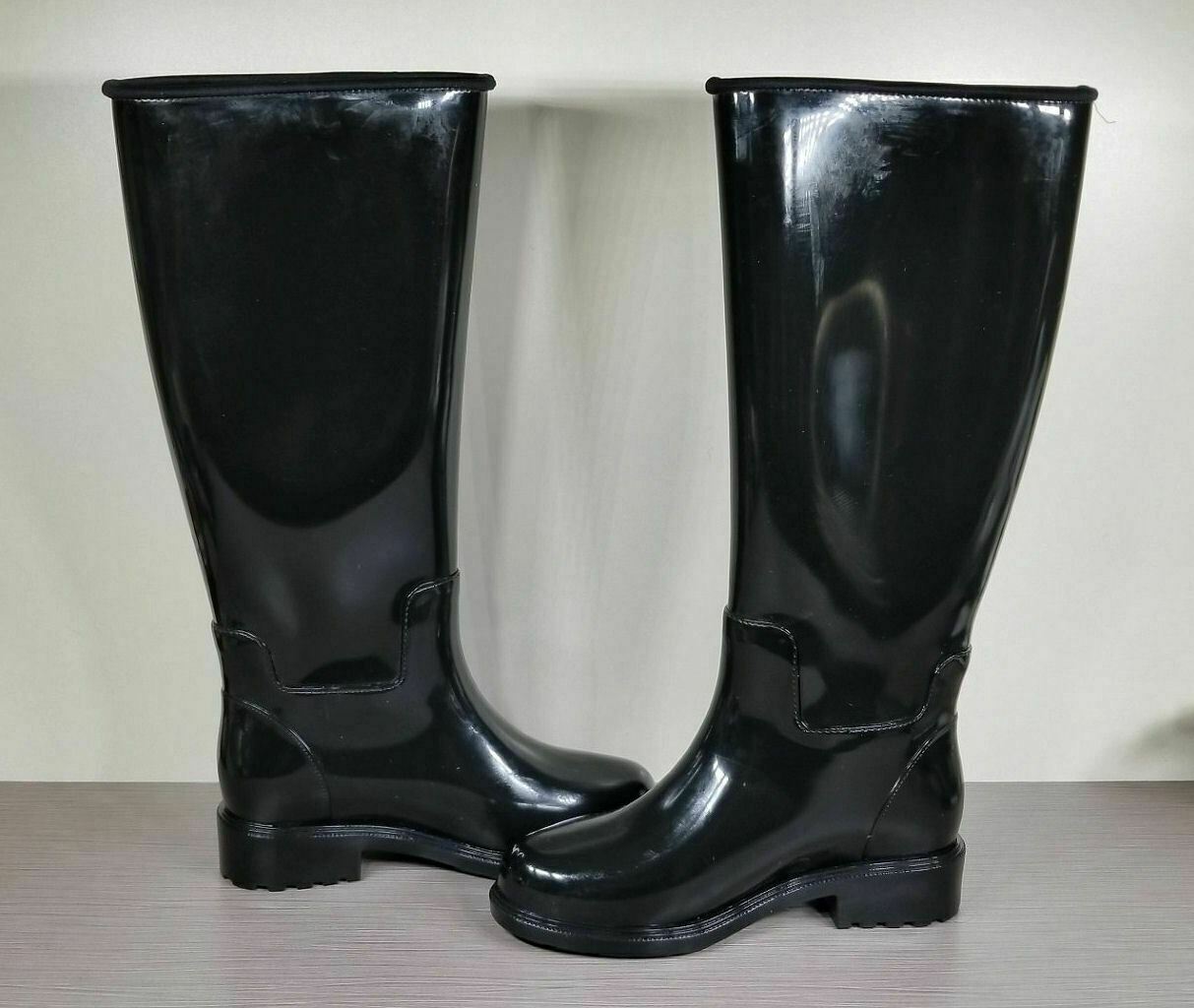 Melissa Fullness Rain Boot, Black Gloss, Like Hunter, Womens Various Sizes