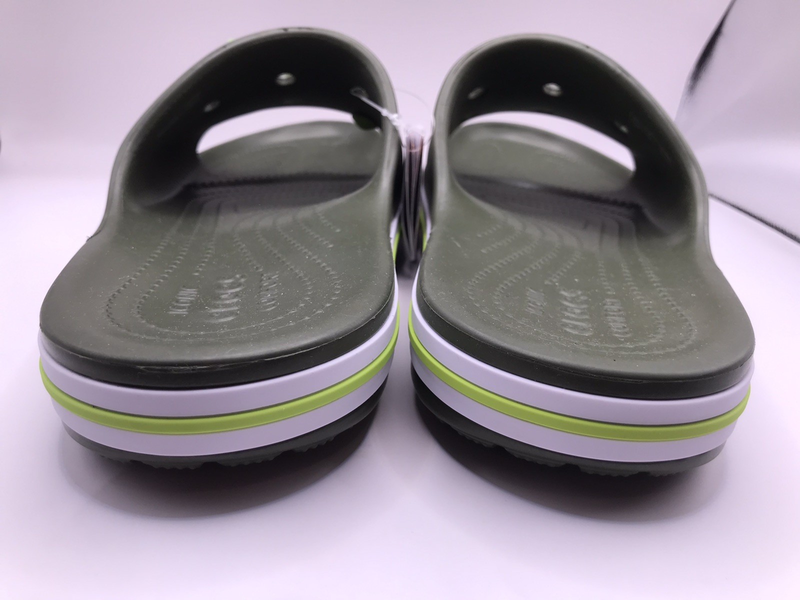MEN’S CROCS ARMY GREEN BAYABAND SLIDE POOL/BEACH WATER FRIENDLY SANDAL 11 NWT