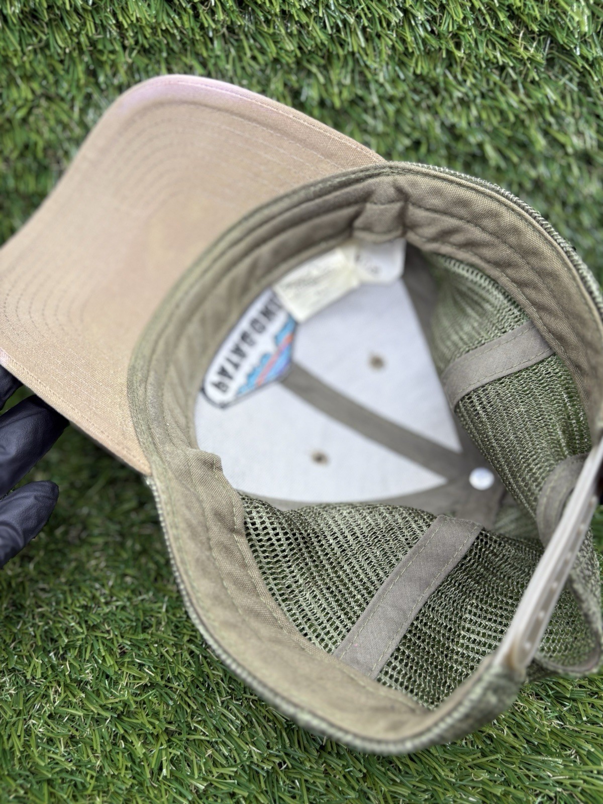 Patagonia Lo Pro Trucker Hat Logo Mesh Cap Seafoam Green and Blue Snapback