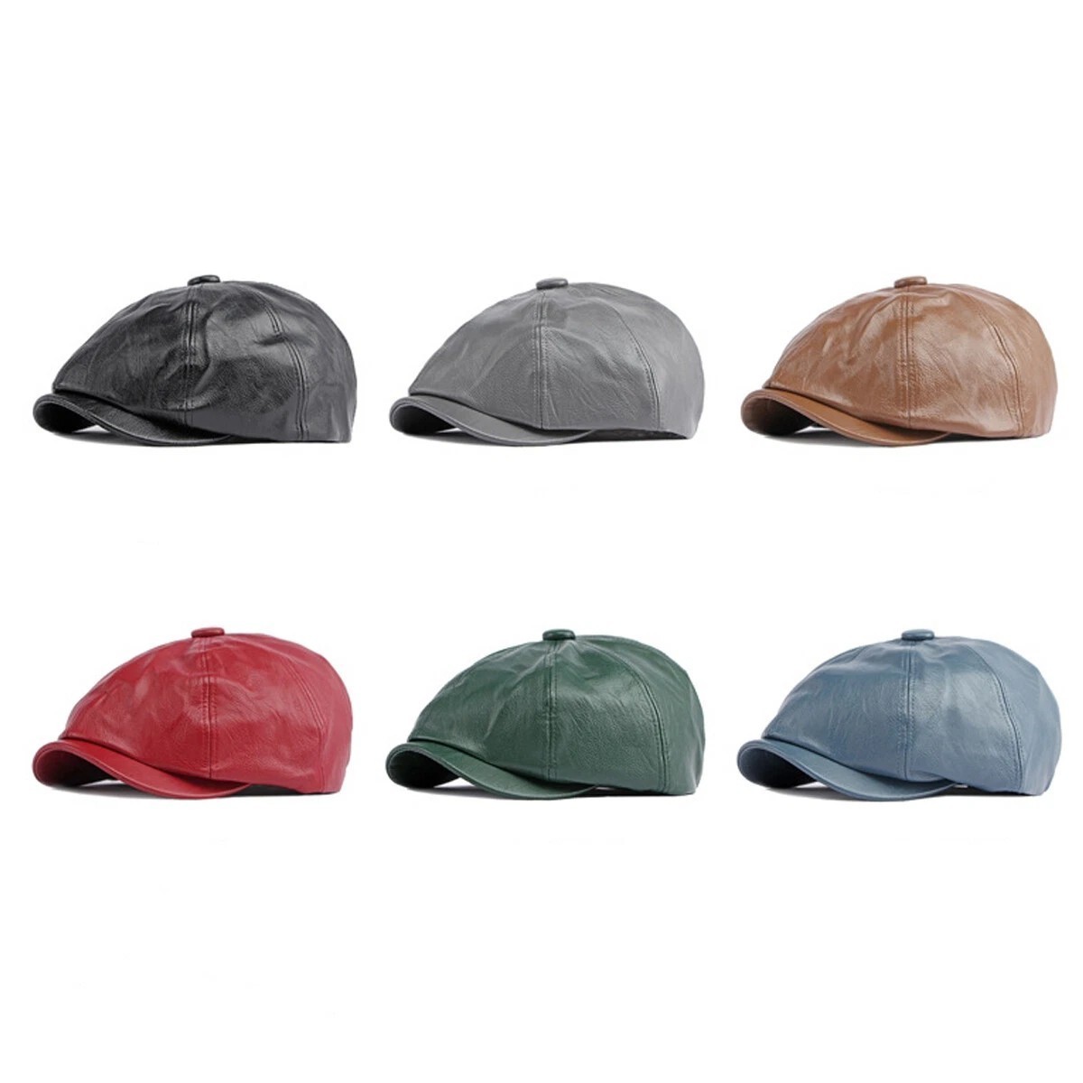 Peaky Blinders Hat Newsboy Flat Cap, Leather Gatsby Baker Boy Driver Cap