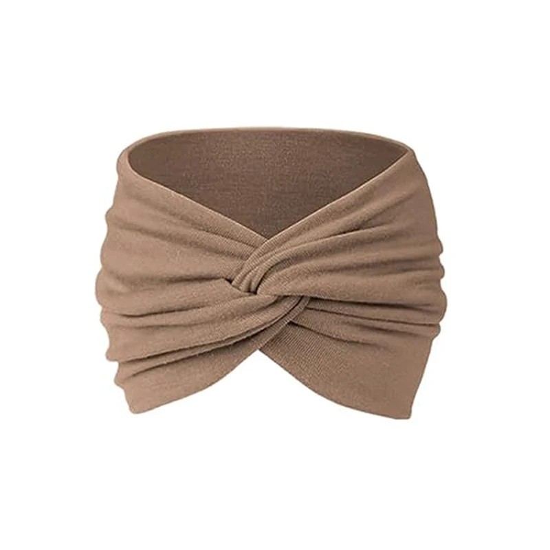 2pc Elastic Wide Headband Cotton Yoga Running Sports Hair Band Turban Headwrap