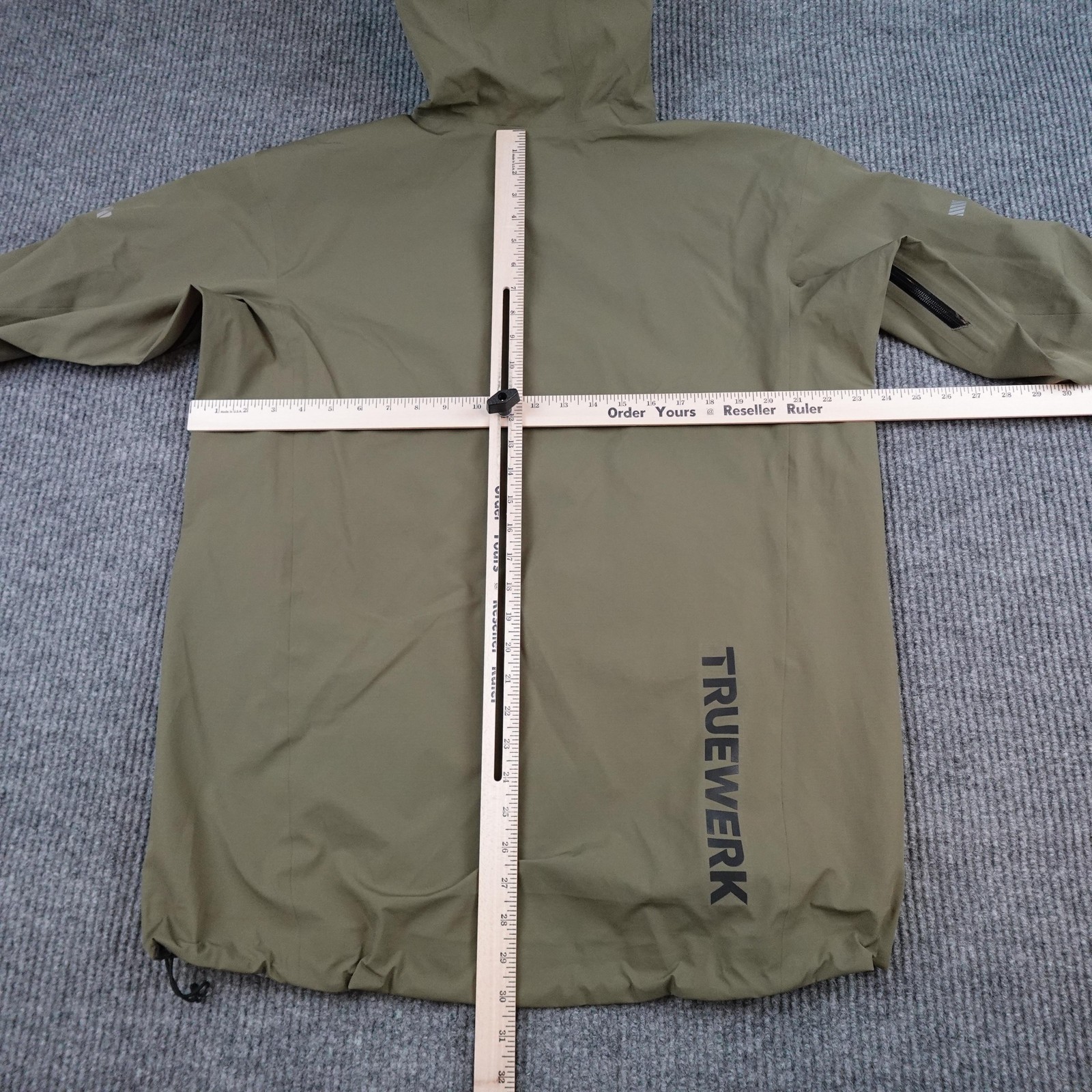 Truewerk S2 Stormshell Jacket Mens Large Green Hooded Waterproof
