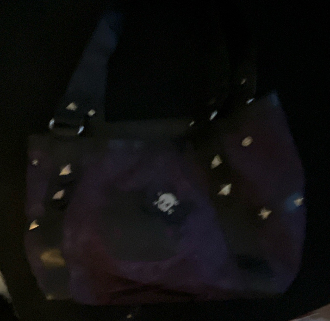 Purple Black Hello Kitty Skull Bow Small Lined Women’s Shoulder Bag Zip Strap