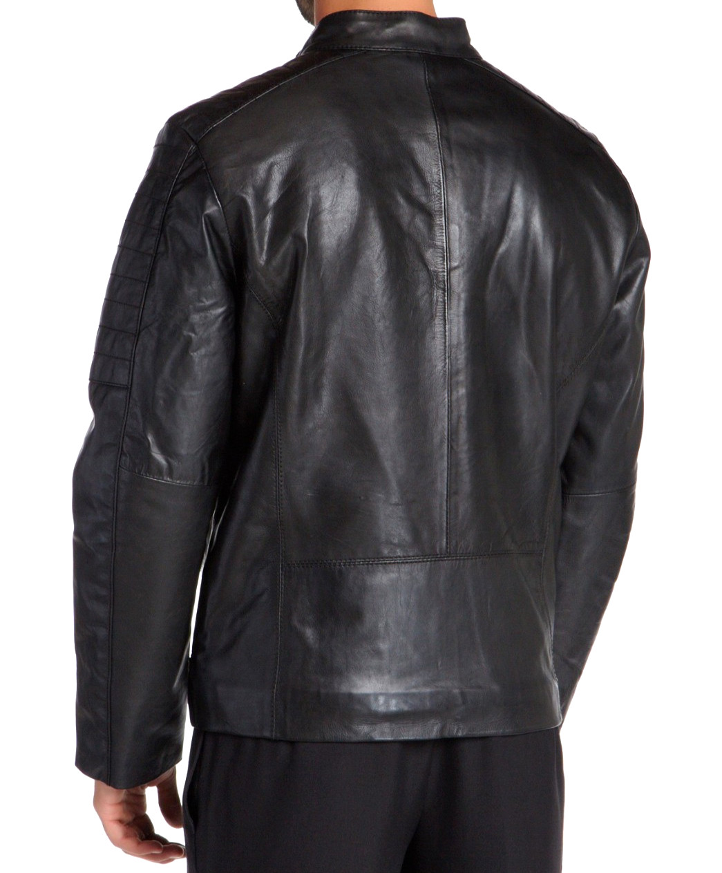 Andrew Marc New York Men’s Leather Moto Jacket Black Size S