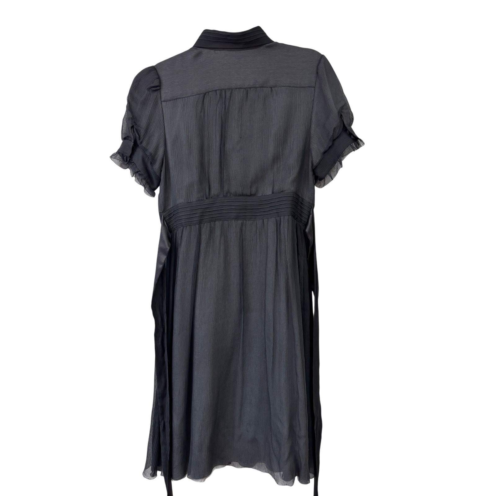 Juicy Couture Black Chiffon Dress Women’s Small Ruffle Peter Pan Collar