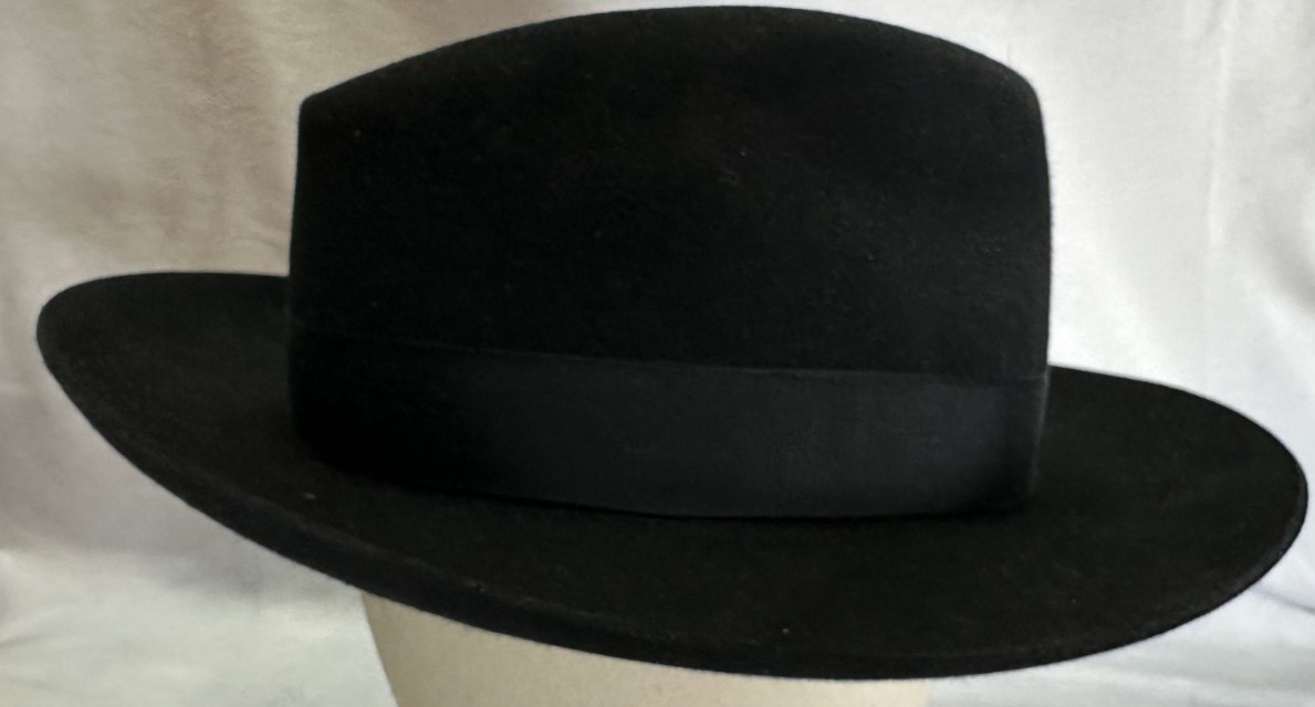 VINTAGE MAYSER CLASSIC Hutmacher Seit 1800 FEDORA BLACK GERMANY SIZE 57 – PREOWN