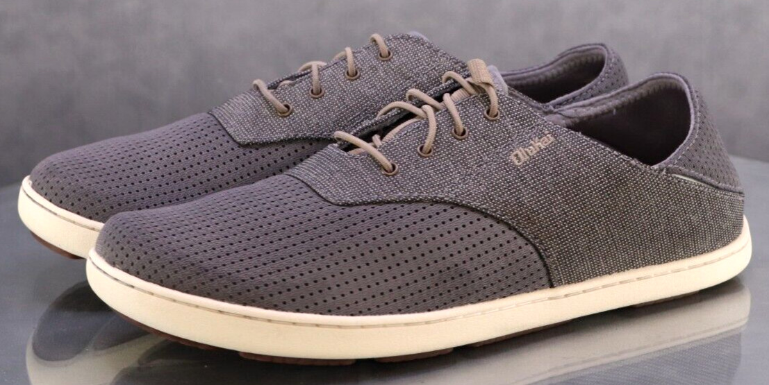 Olukai Nohea Moku $130 Men’s Knit Sneakers Shoes Size 8.5 Gray