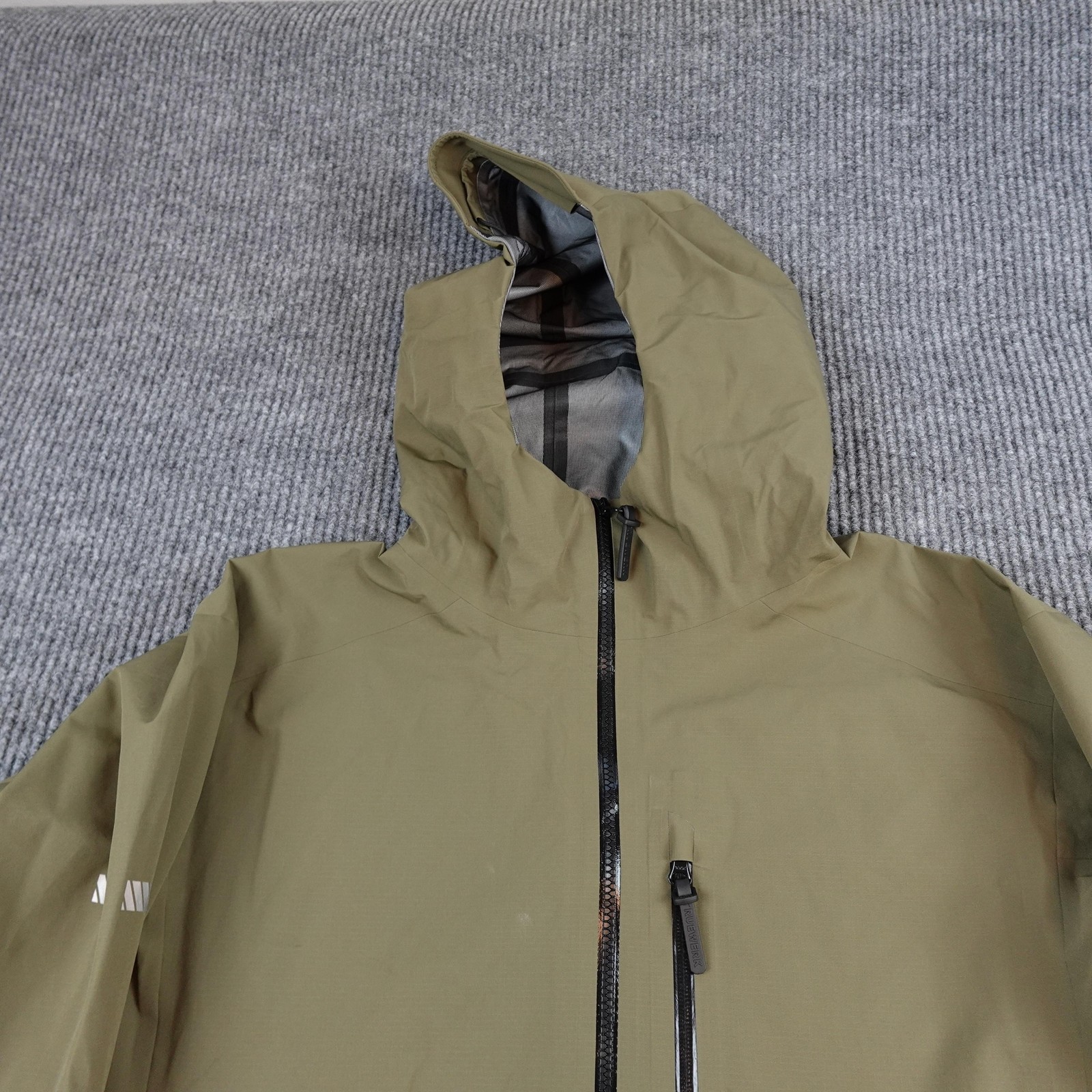 Truewerk S2 Stormshell Jacket Mens Large Green Hooded Waterproof