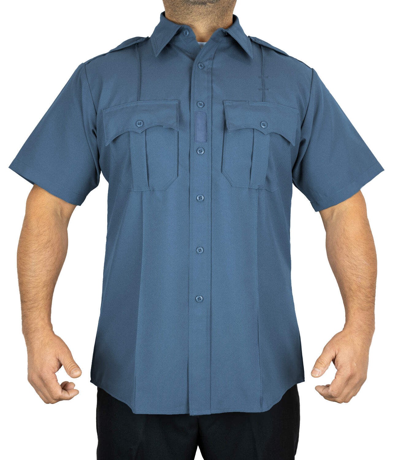 100% Polyester 4 Pocket Hidden Zipper Uniform Shirt – Short Sleeve