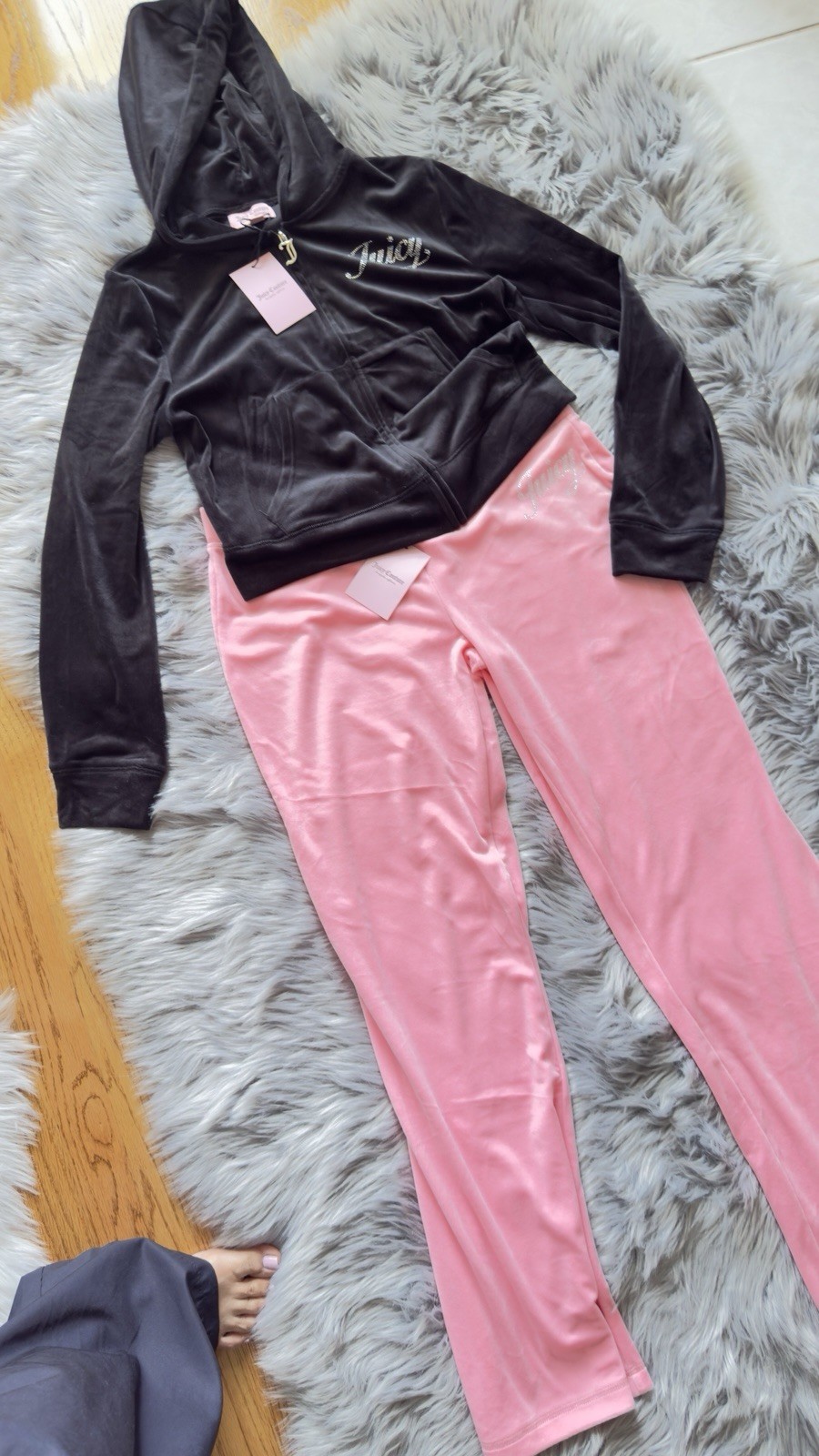 Juicy Couture Black Velour Matching Set