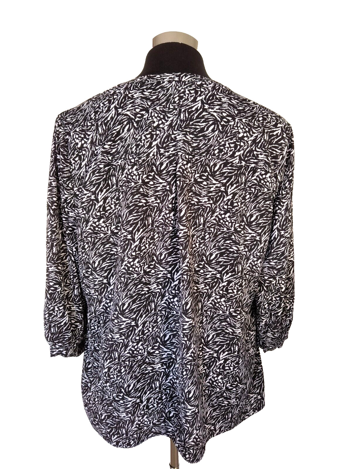 C.J. Banks Women’s Blouse Size X Black & White Pullover Polyester -Spandex