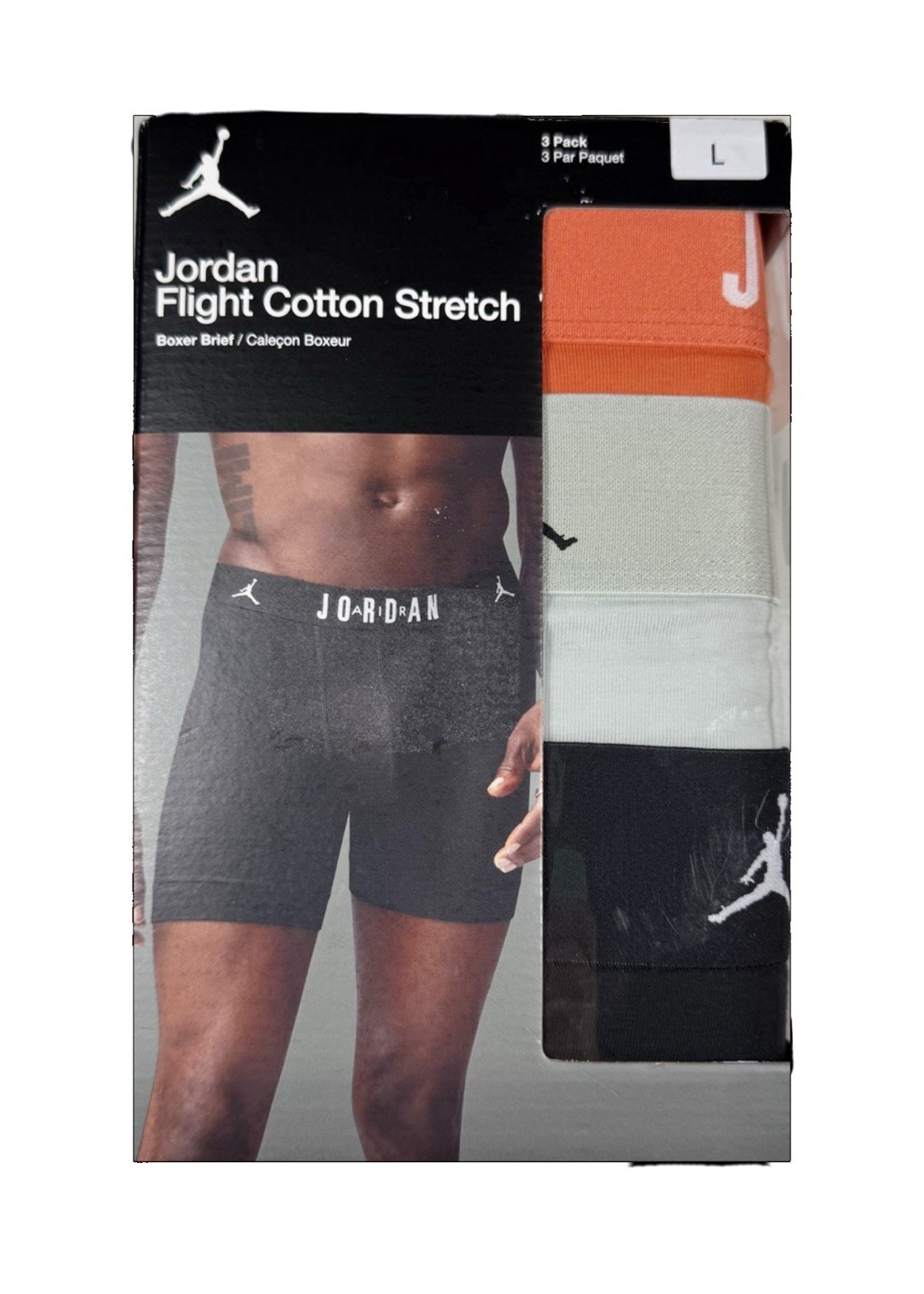 NWT. Jordan. 3 Pack. Flight Cotton Stretch Boxer Briefs. Orange. MRSP. $42.50