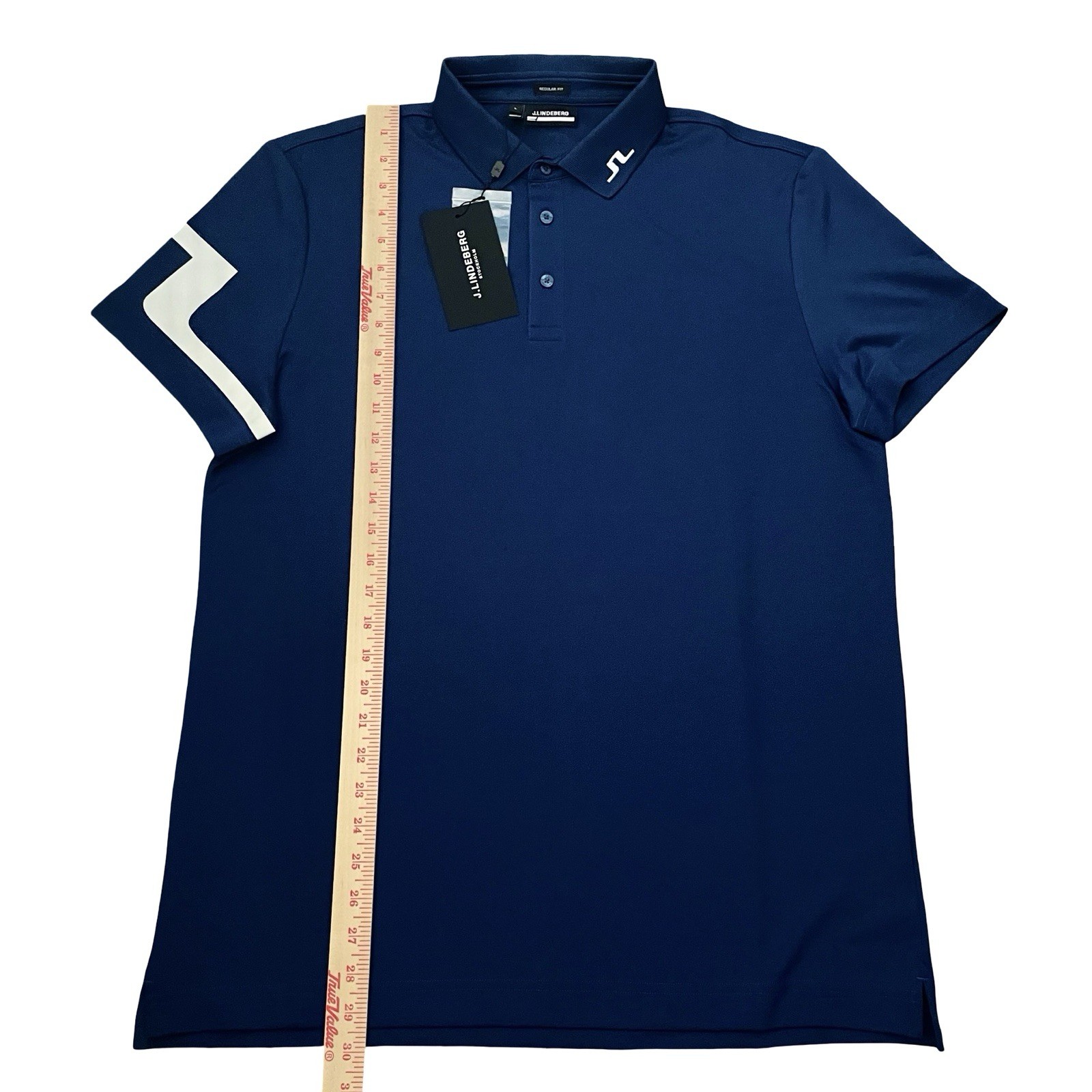 J Lindeberg Hedge Polo Shirt Mens Regular Fit Size Large Estate Blue