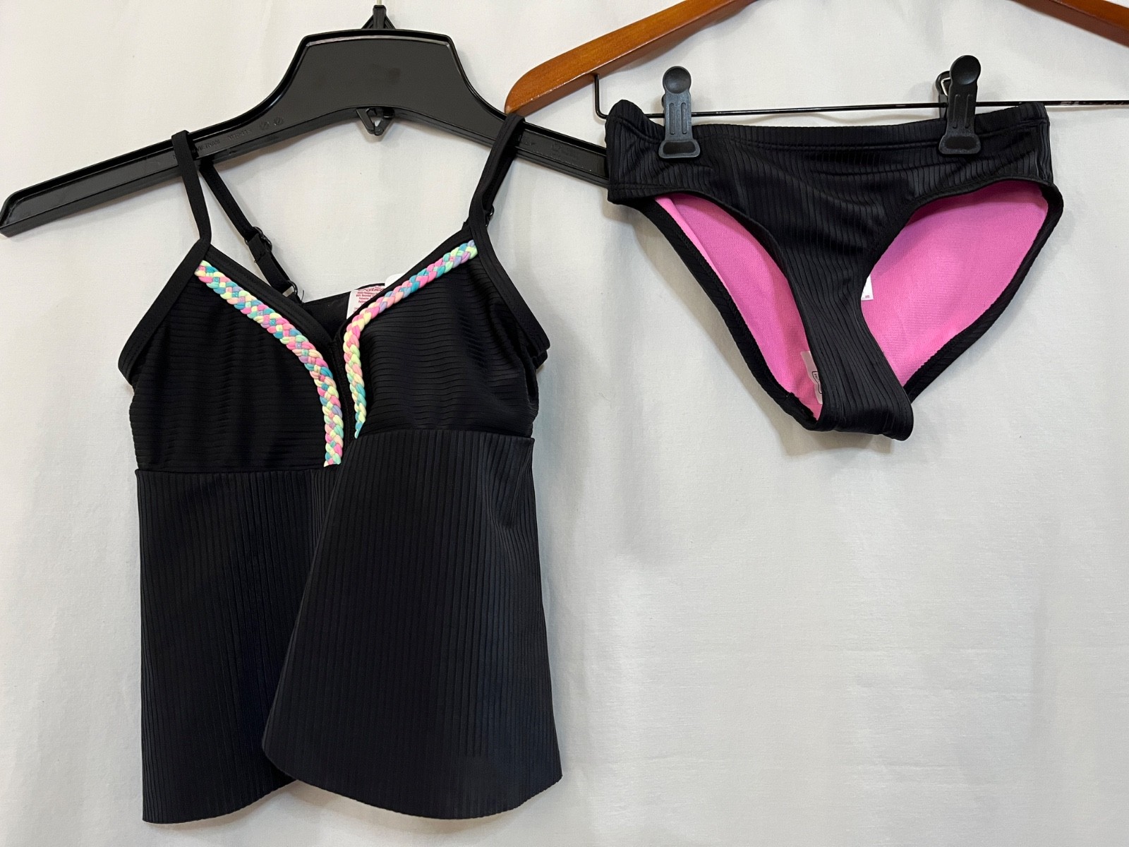 Justice Girls 2 piece Black Tankini Swimsuit Many size New
