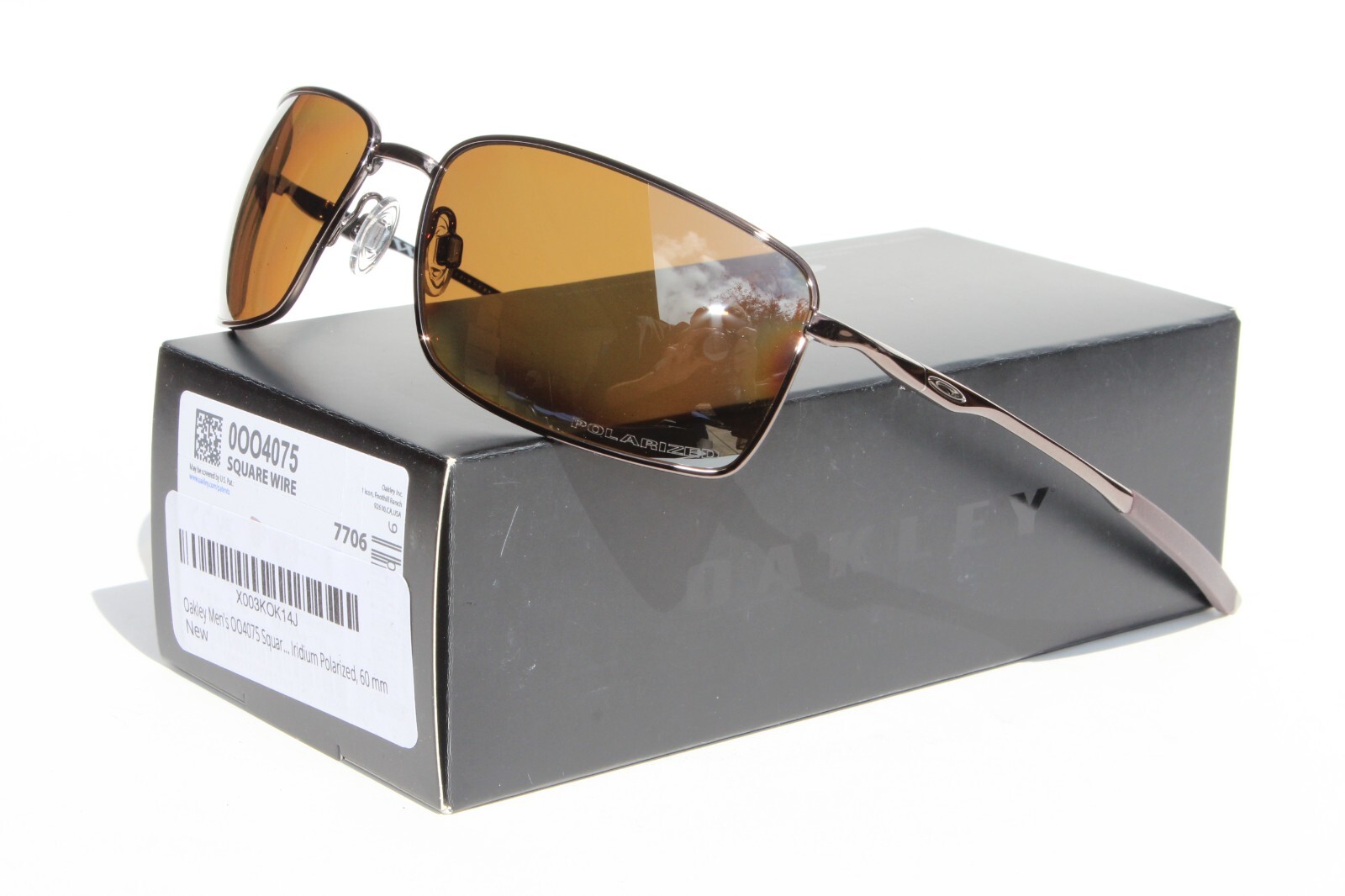 OAKLEY Square Wire POLARIZED Sunglasses Gunmetal/Tungsten Iridium NEW OO4075-06