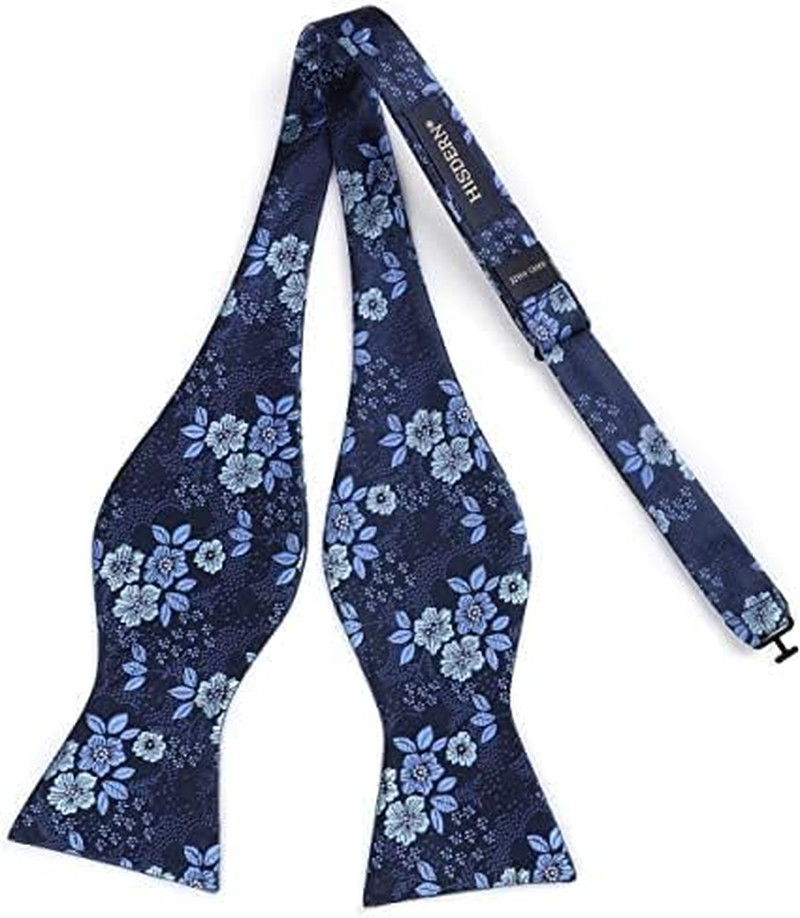 Bow Ties for Men Floral Bowties Mens Self Tie Bow Tie Handkerchief Jacquard Wove