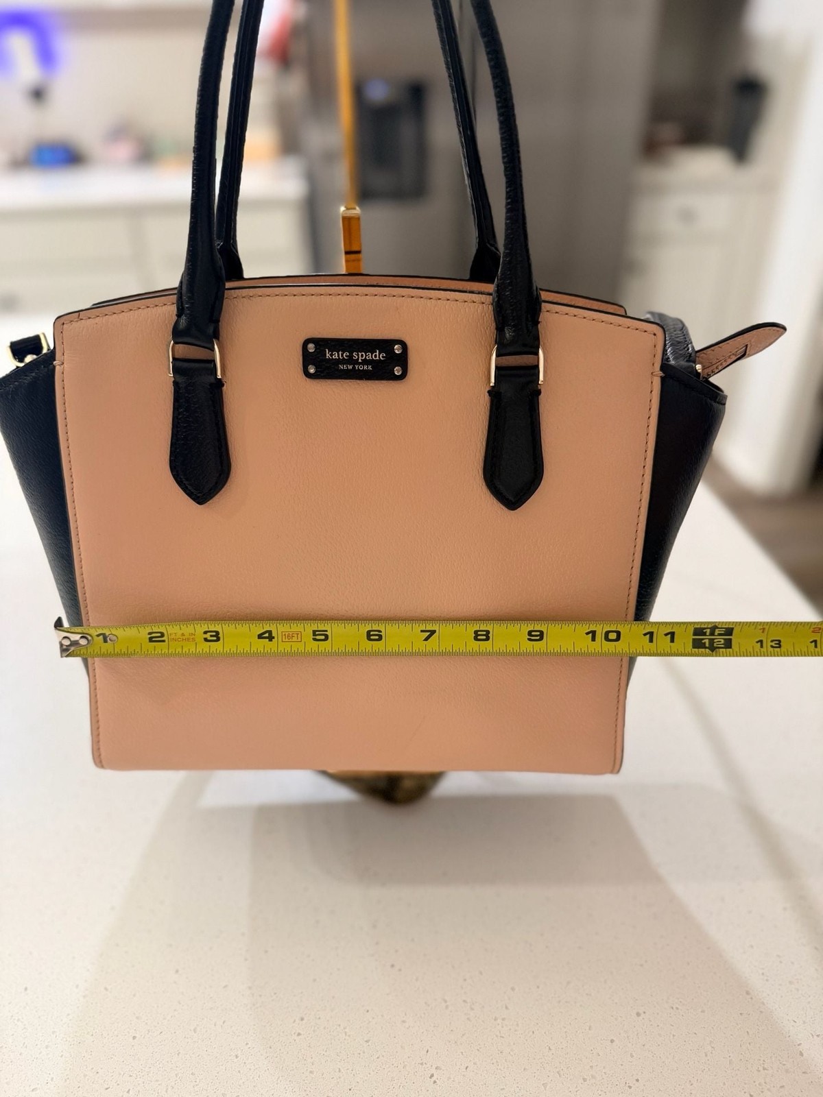 Kate Spade Jeanne Medium Satchel in Warm Vellum and Black Leather
