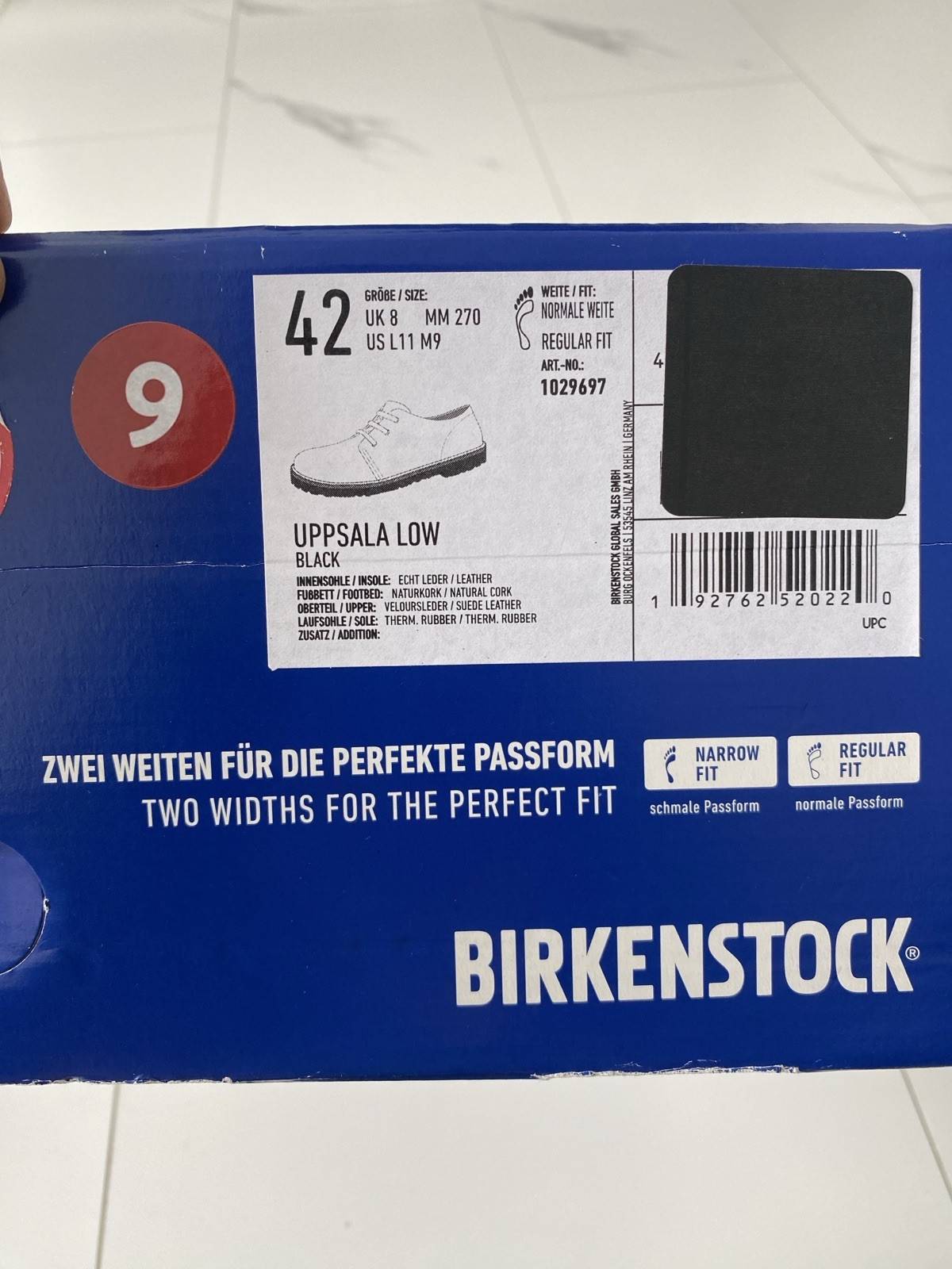 Birkenstock Uppsala Low Suede Black Men’s Size 42 US 9 Regular Fit 1029697 New