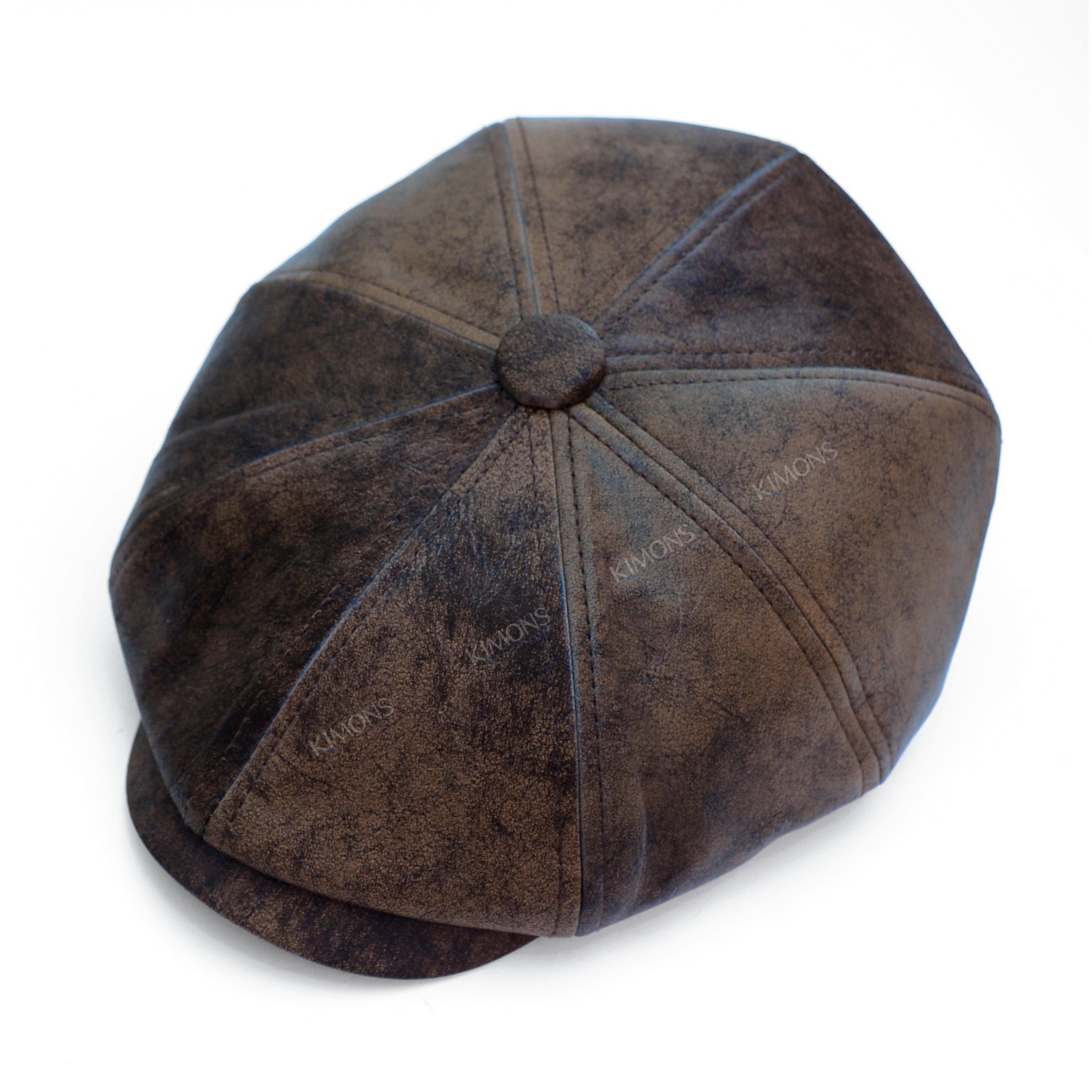 Heavy Newsboy PU Leather Ivy Hat Cap Duckbill Gatsby Golf Driving Flat Cabbie
