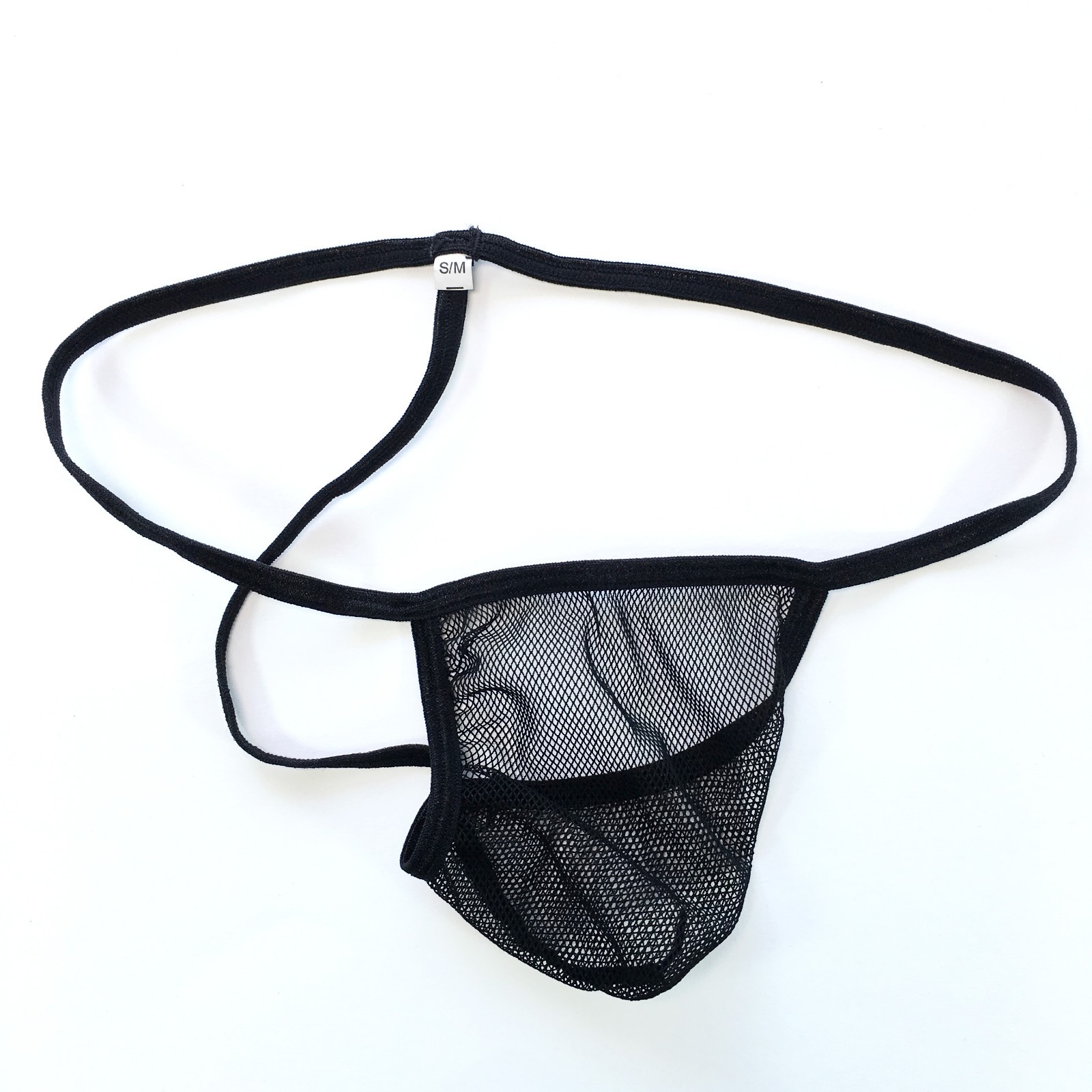 G344 G3447 Mens Pouch String Thong Low Rise T Back C-thru Mesh Fishnet