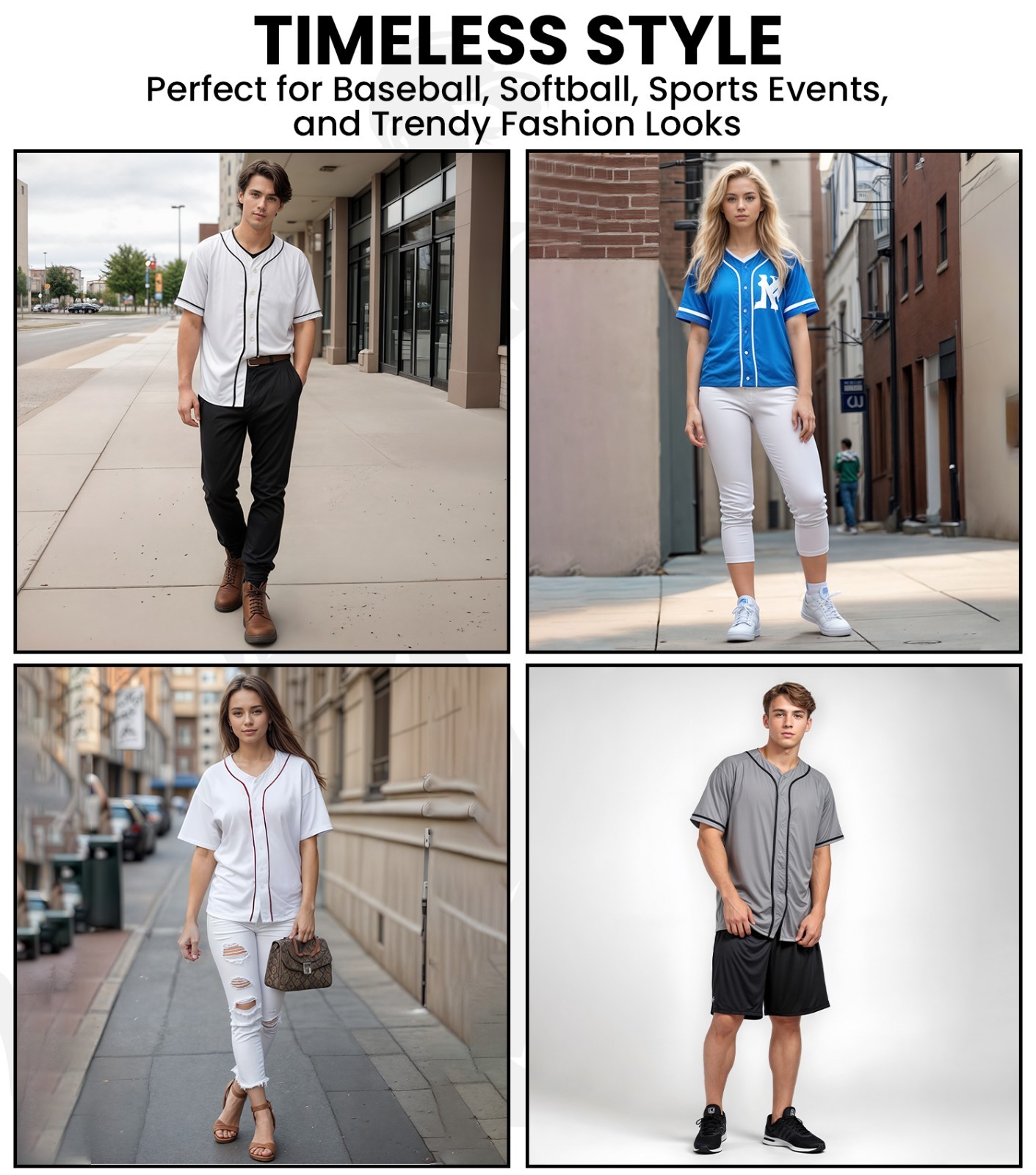 Exxact Sports Blank Baseball Jersey Men, Full Button Down Plain Baseball Jersey