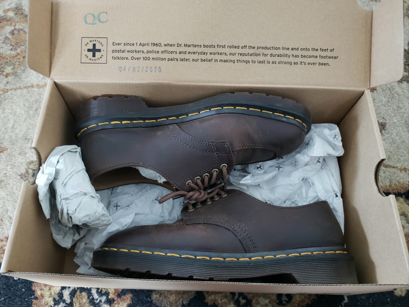 Dr. Martens 2046 Crazy Horse Dark Brown Leather Shoes Oxford UK 4 Women 6 Men 5