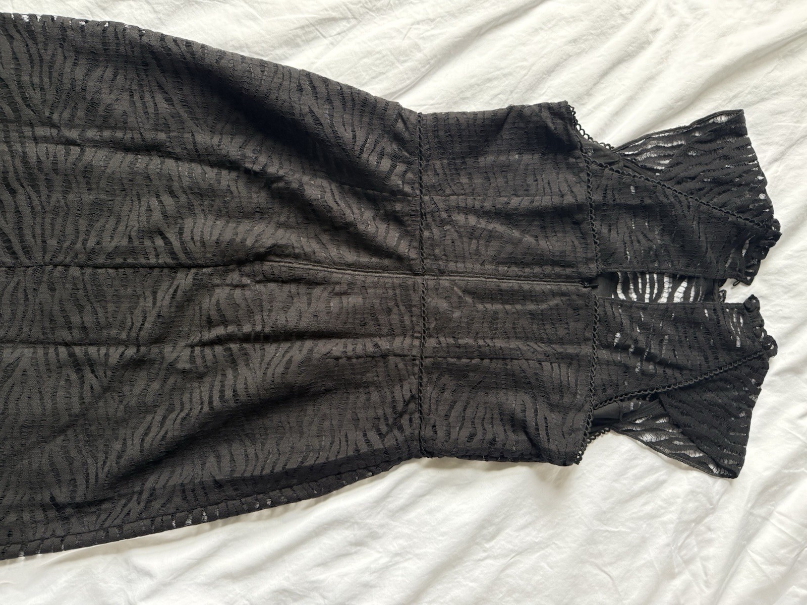 Whistles Black Animal Lace Mini Dress UK 12 NWOT Cocktail Party LBD