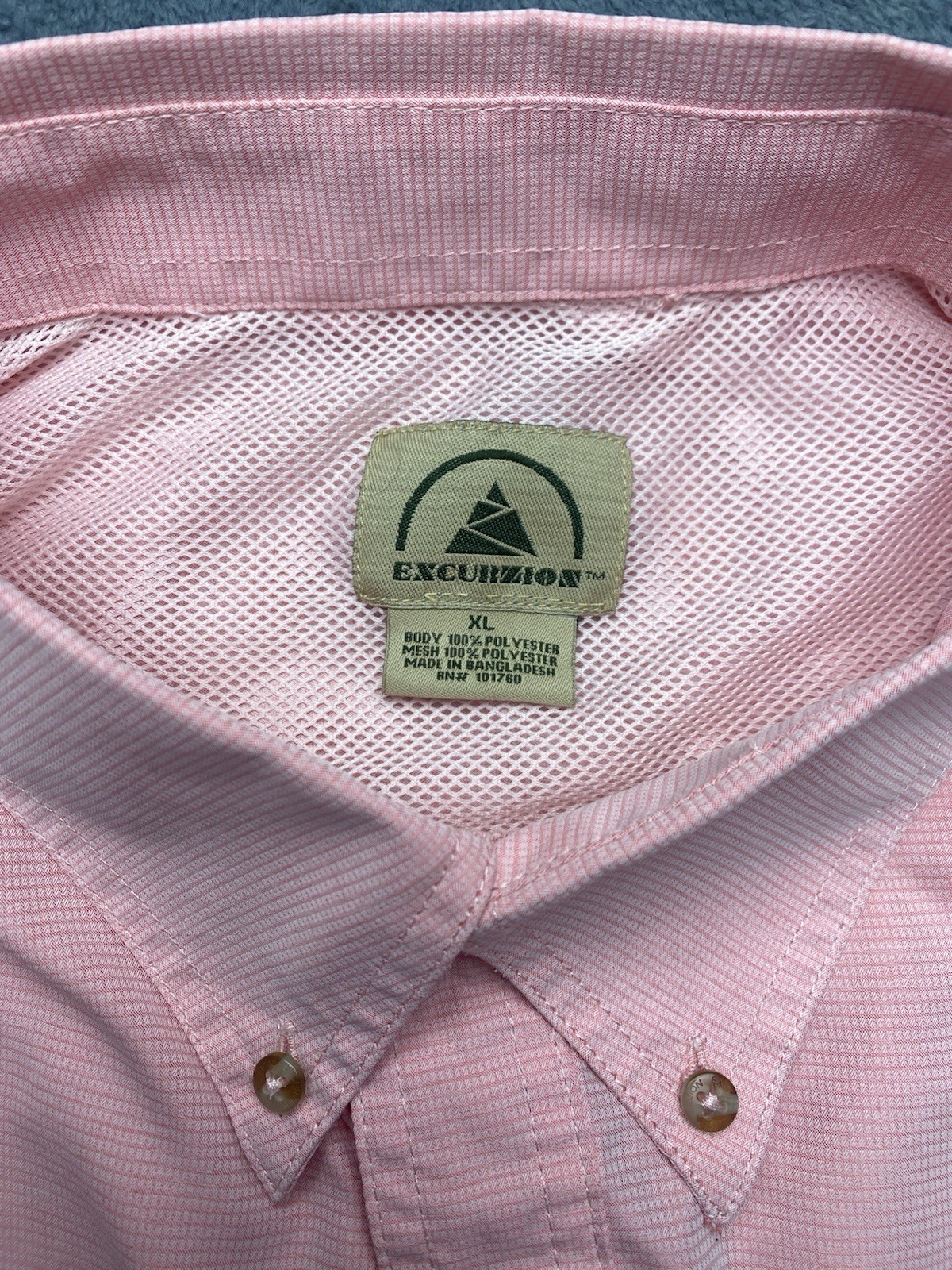 Men’s XL Excurzion Fishing Hiking Shirt Pink Outdoor Short Sleeve Button Down