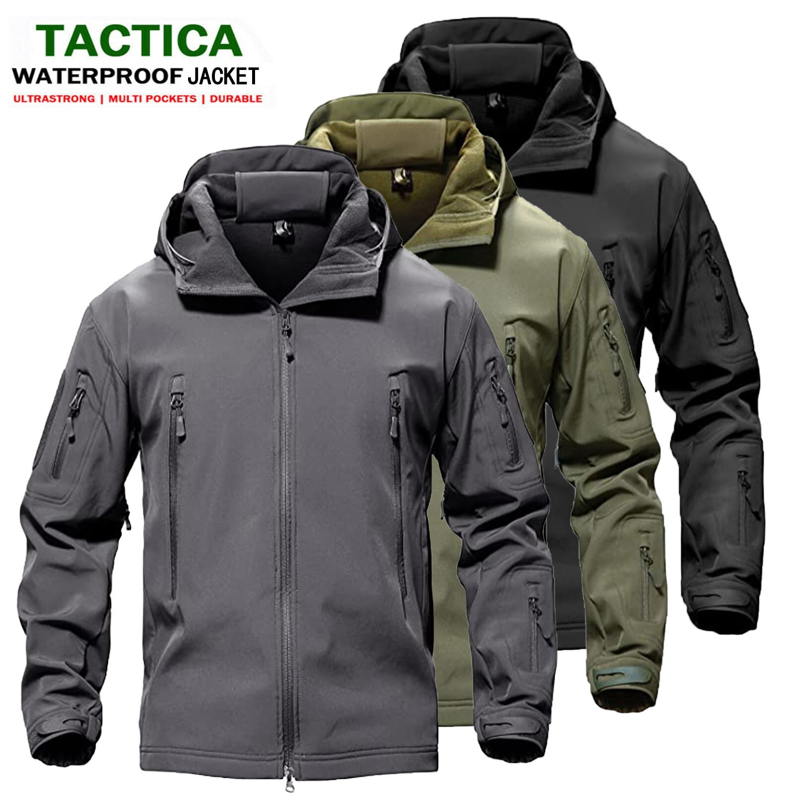 Mens Jacket Winter Military Tactical Waterproof Warm Soft Shell Windbreaker US